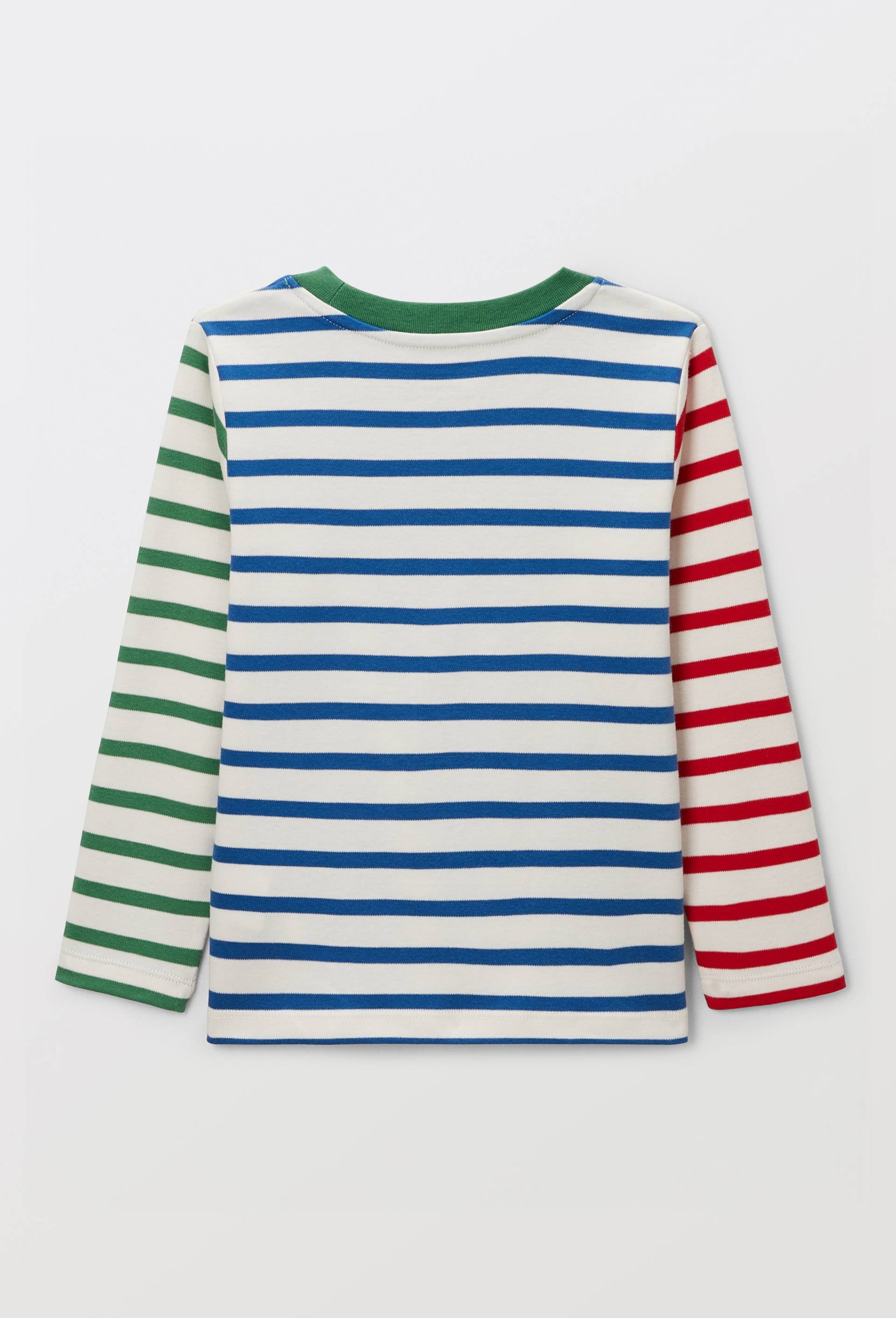 T-shirt manches longues imprim&eacute; en coton BIO GOTS, Bleu, large image number 2.0