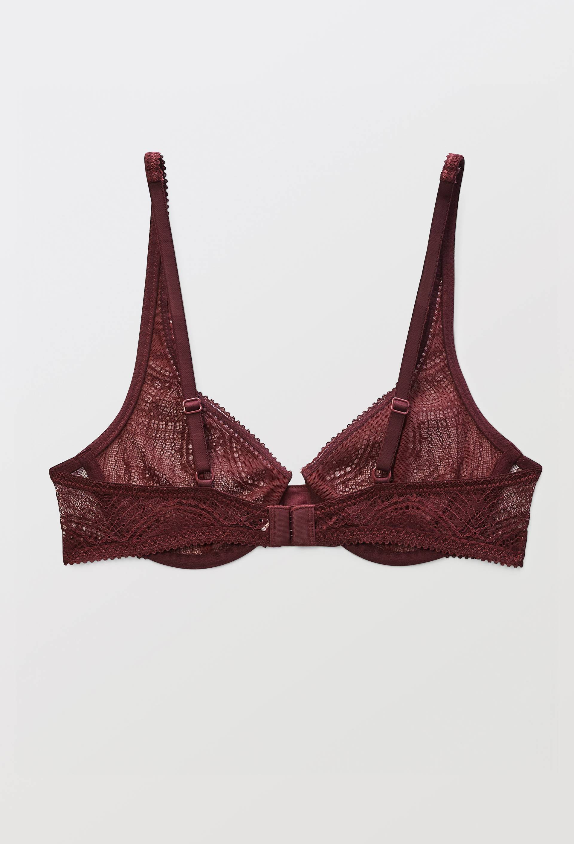 Soutien-gorge corbeille balconnet BARBARA en dentelle, Rouge fonc&eacute;, large image number 4.0
