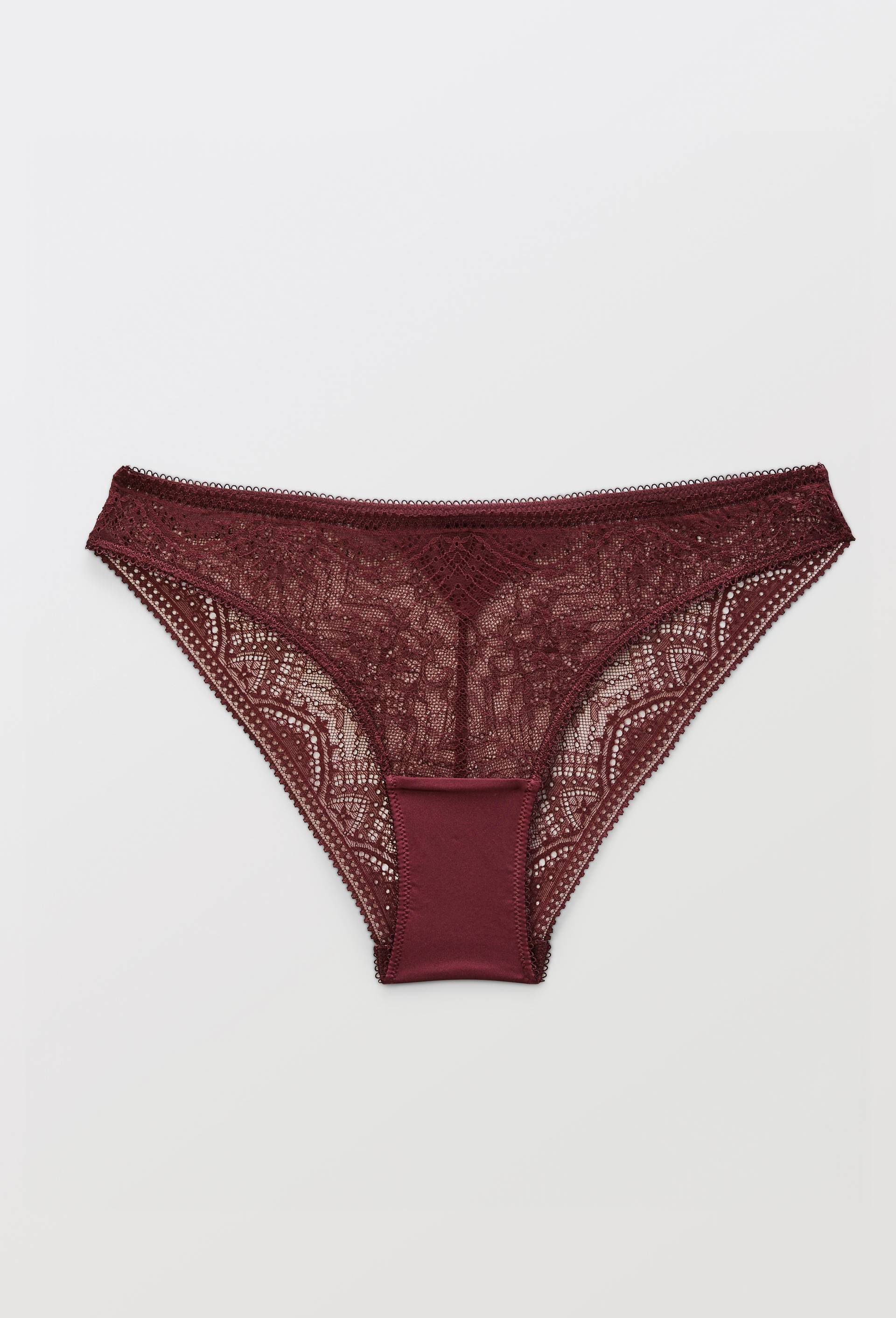 Culotte BARBARA en dentelle, Rouge fonc&eacute;, large image number 2.0