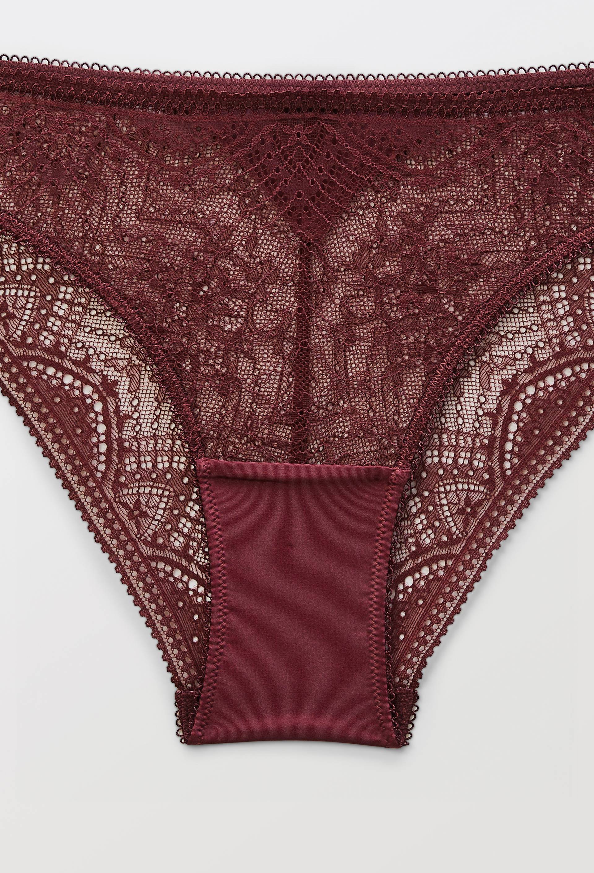 Culotte BARBARA en dentelle, Rouge fonc&eacute;, large image number 4.0