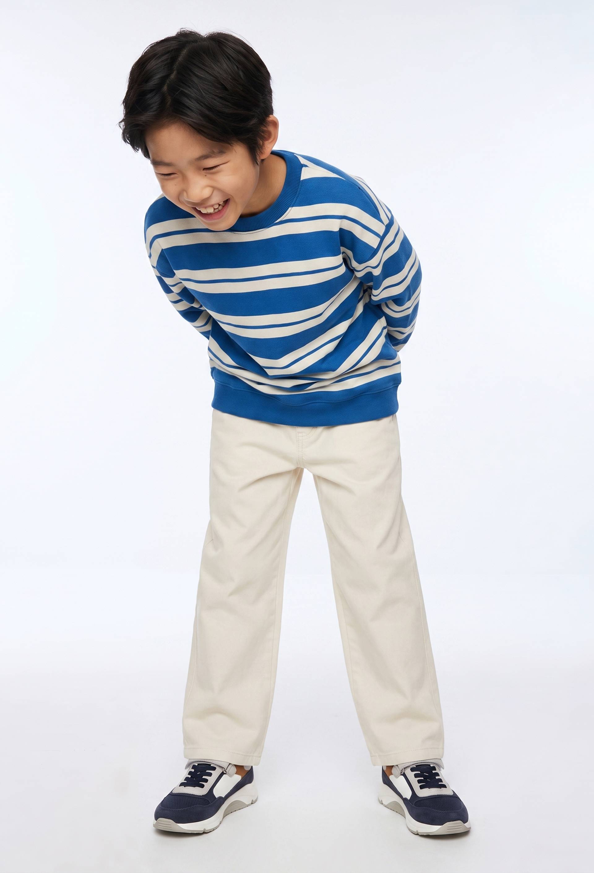 Pantalon carpenter ray&eacute; en coton, Beige clair, large image number 0