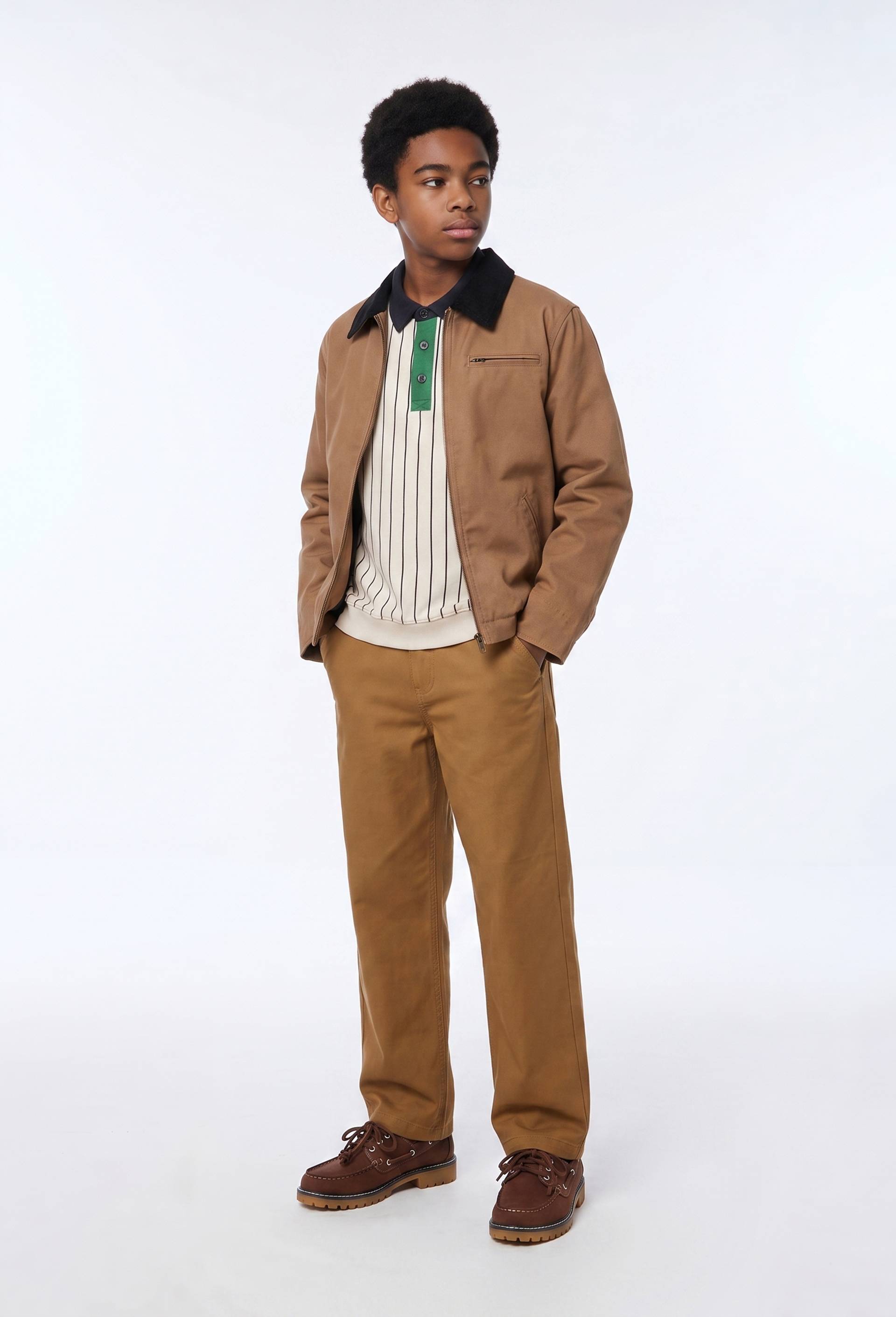 Pantalon carpenter ray&eacute; en coton, Beige, large