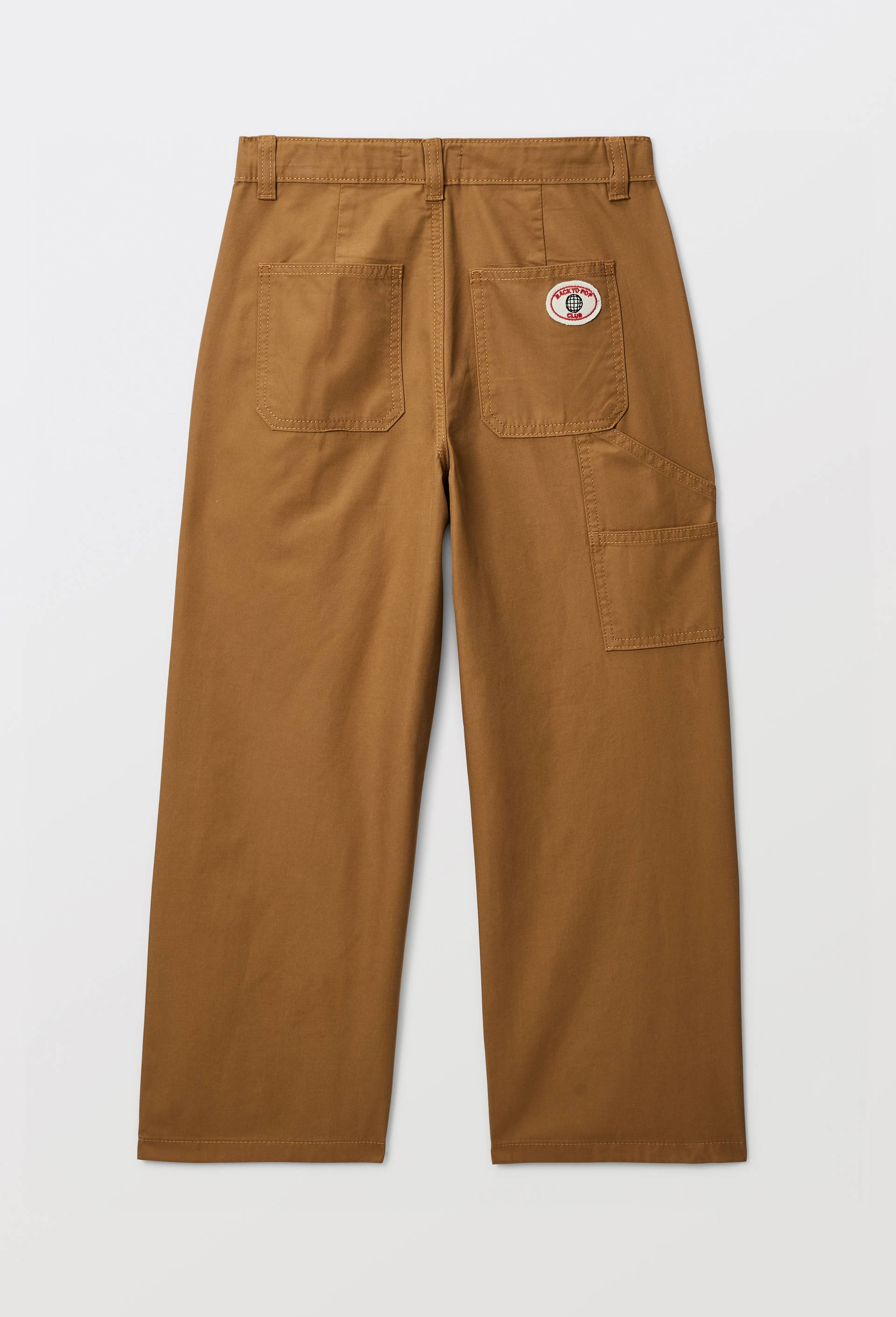 Pantalon carpenter ray&eacute; en coton, Beige, large image number 3