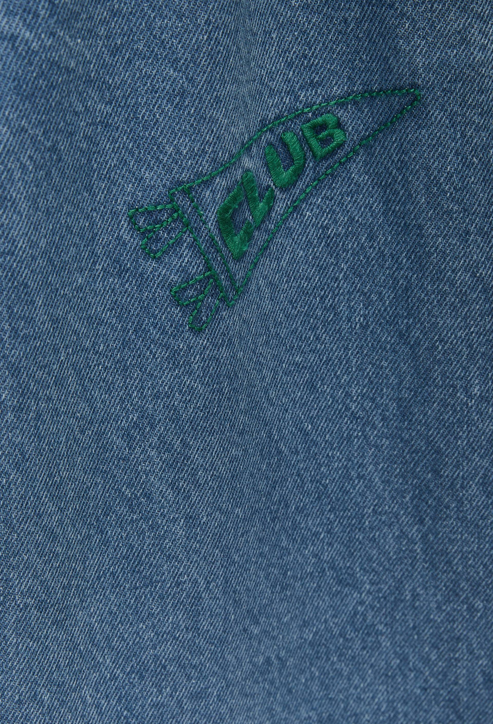 Jean large cargo taille &eacute;lastiqu&eacute;e contenant du coton, Bleu, large
