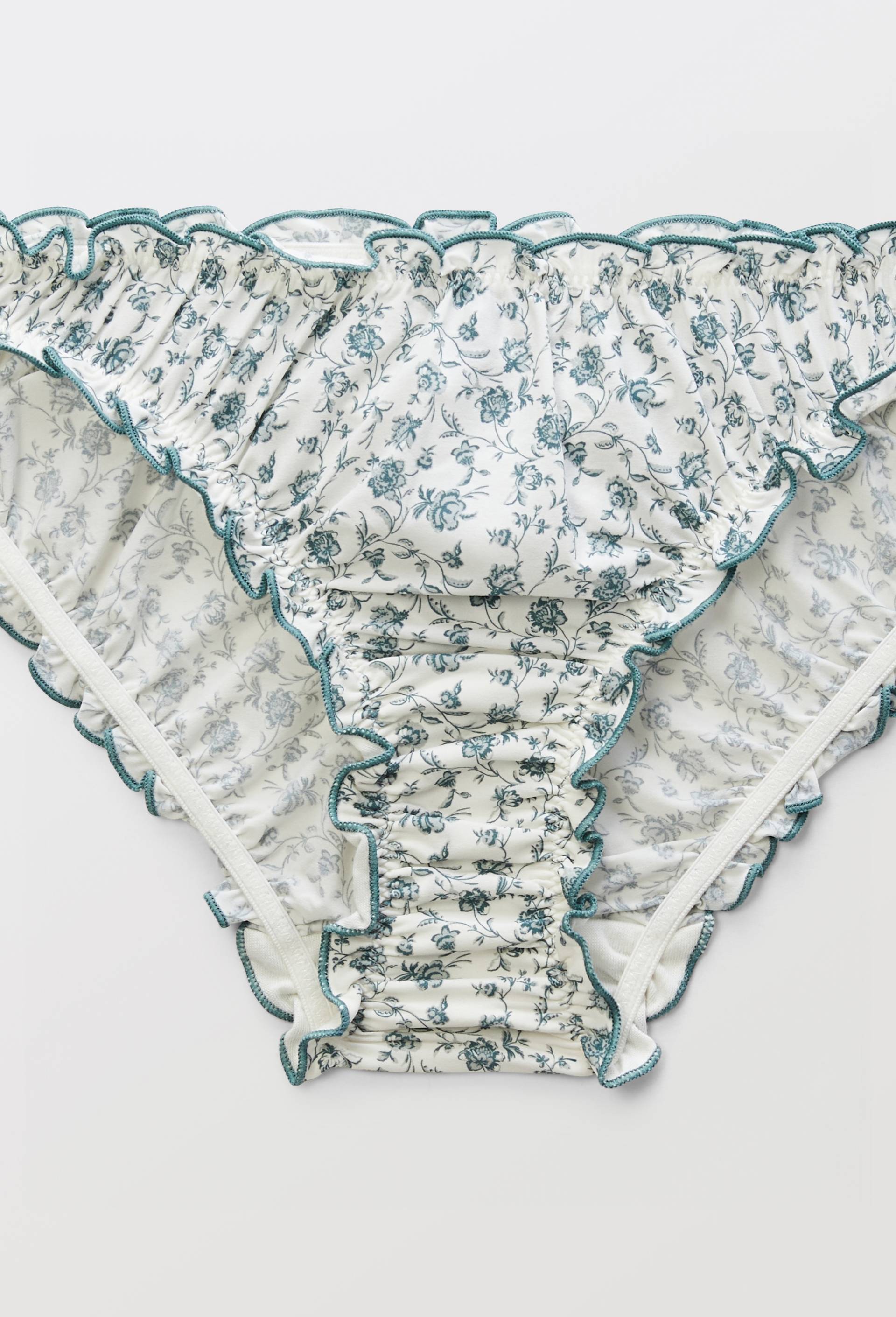 Culotte froufrou ZOE en microfibre imprim&eacute;e, Ecru, large image number 5.0