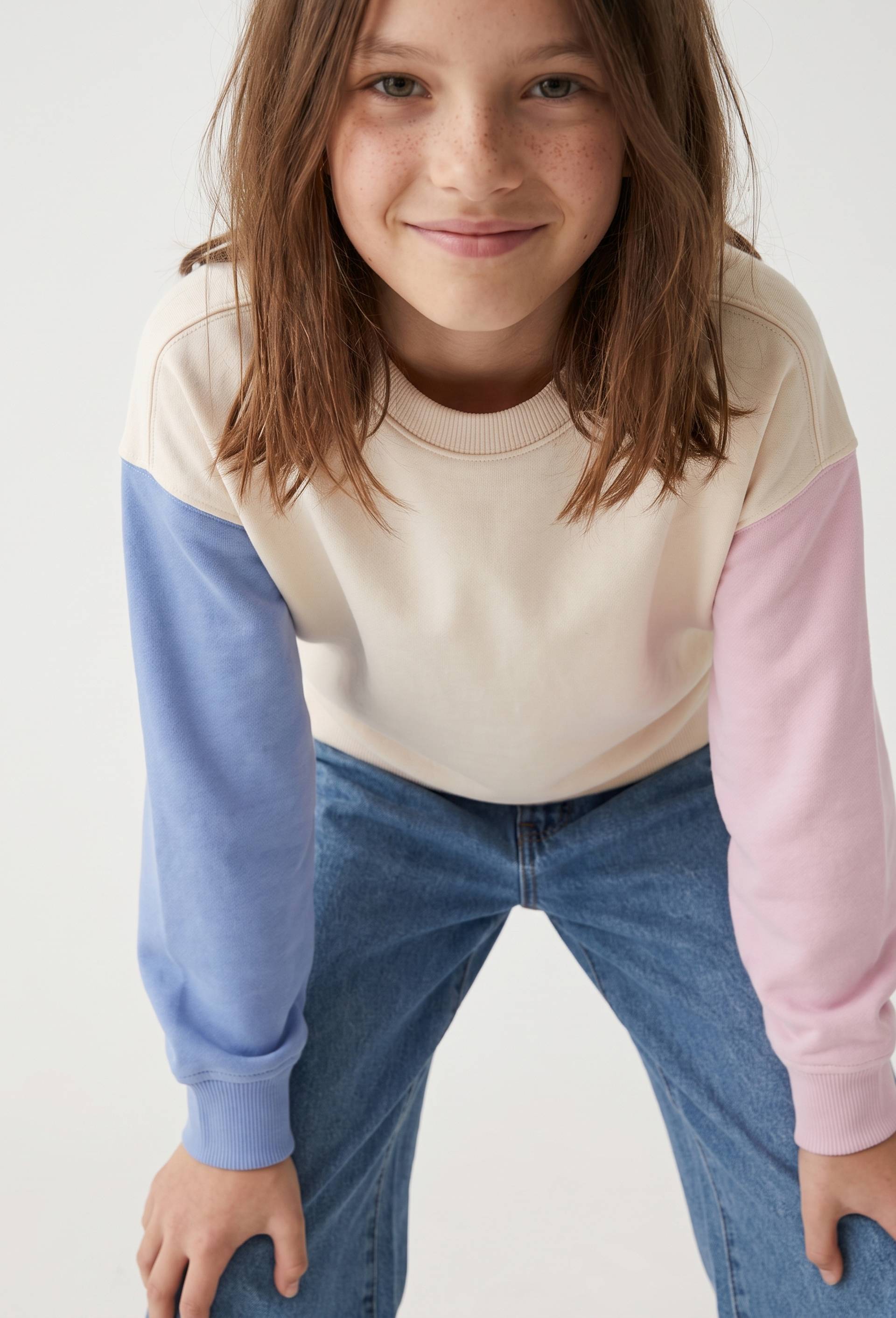 Sweat colorblock, Beige clair, large image number 0