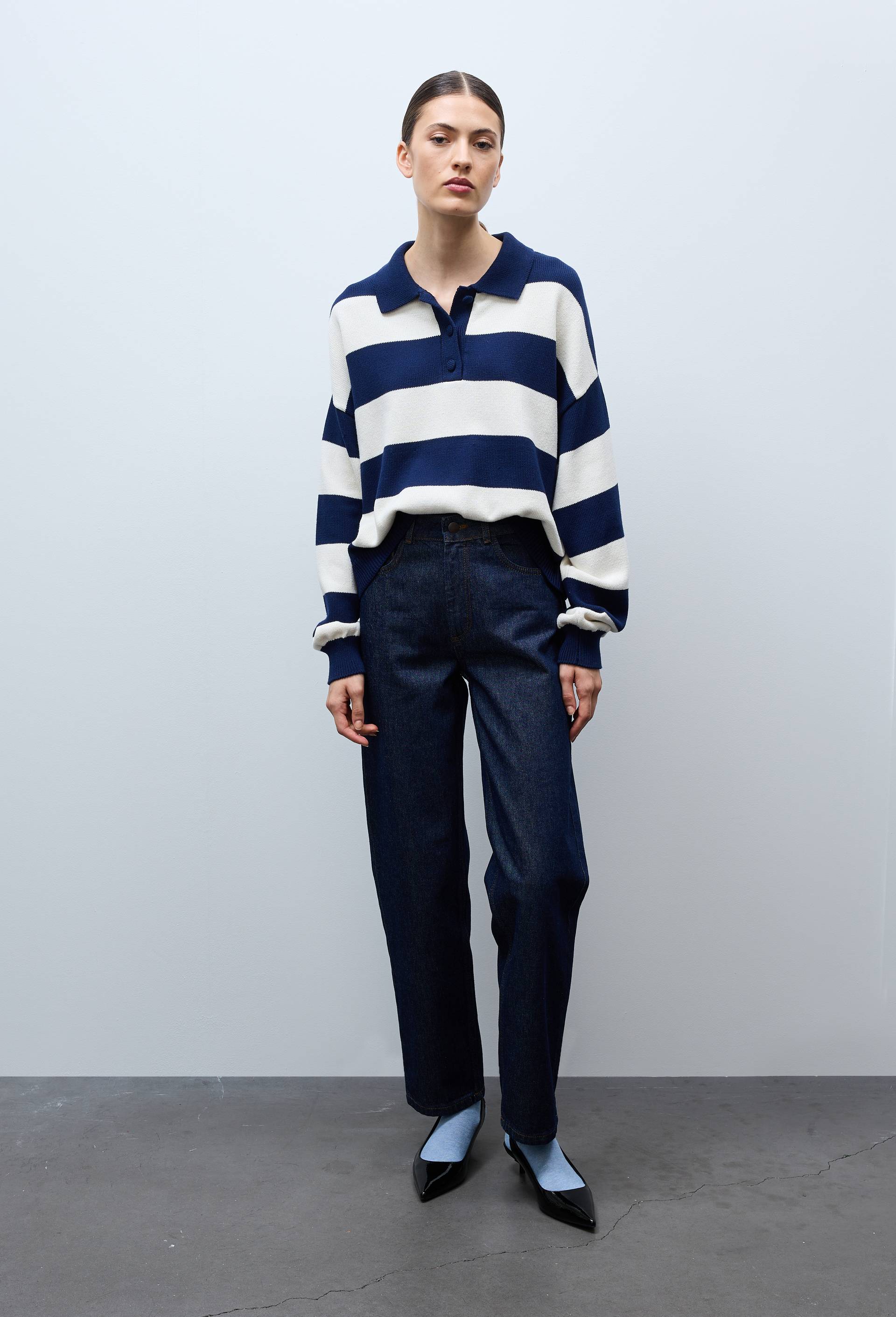 Jean boyfriend certifi&eacute; Oeko-Tex, Bleu fonc&eacute;, large image number 1