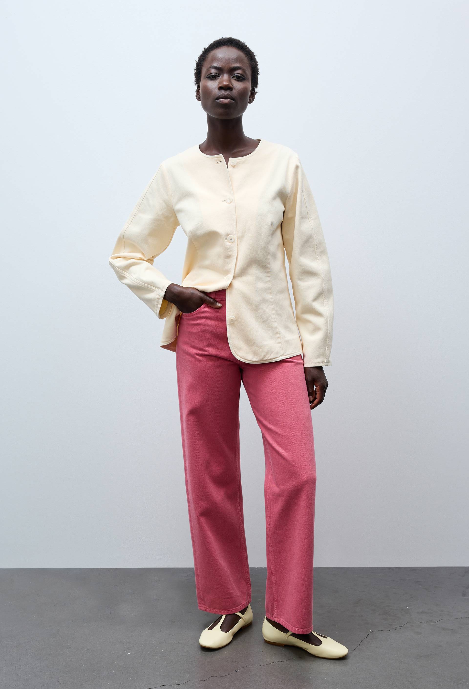 Pantalon taille basse, Rose, large image number 0.0