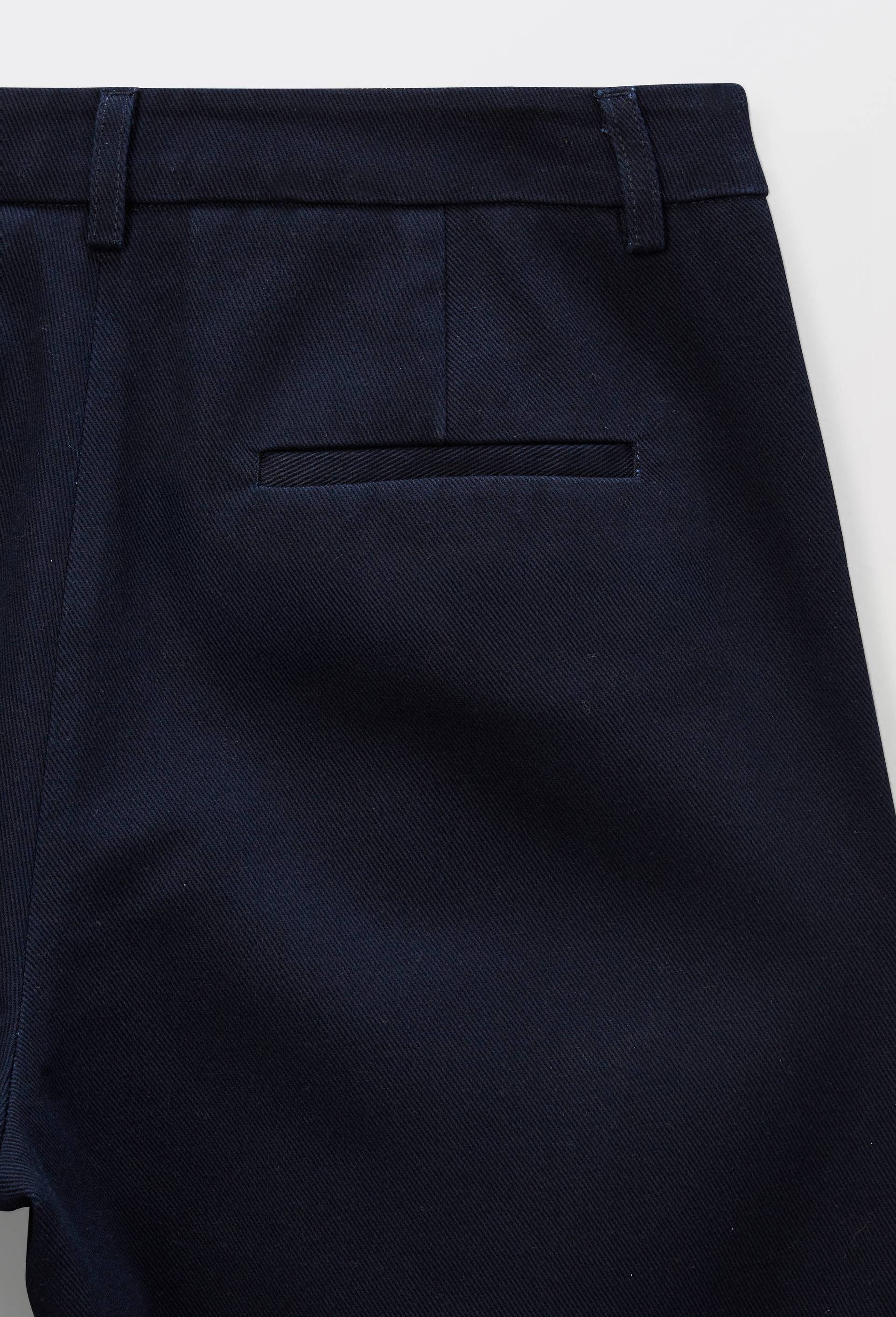 Pantalon &agrave; pinces en coton, Bleu fonc&eacute;, large image number 4