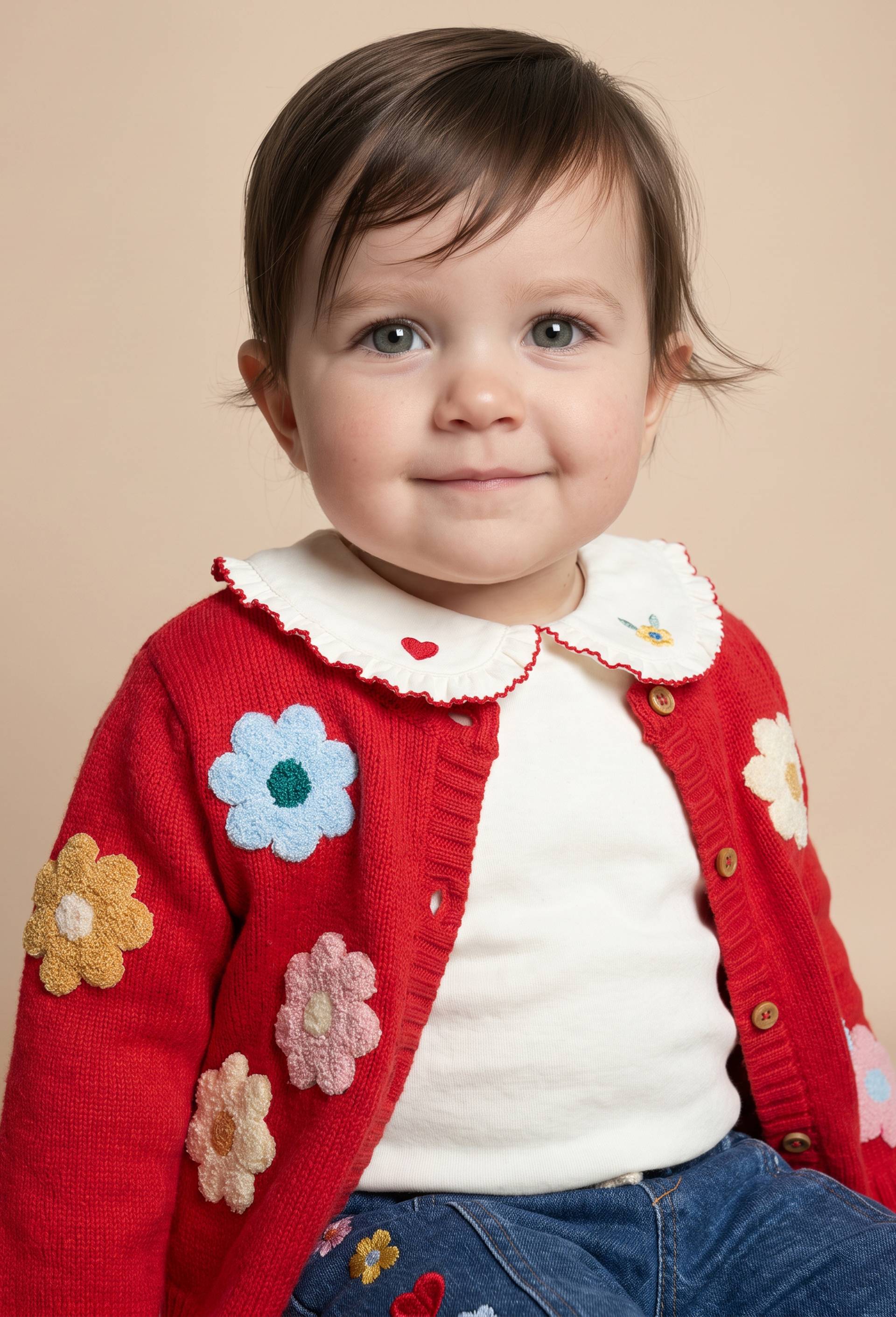 Blouse manches longues unie col brod&eacute; en coton BIO GOTS, Ecru, large image number 0
