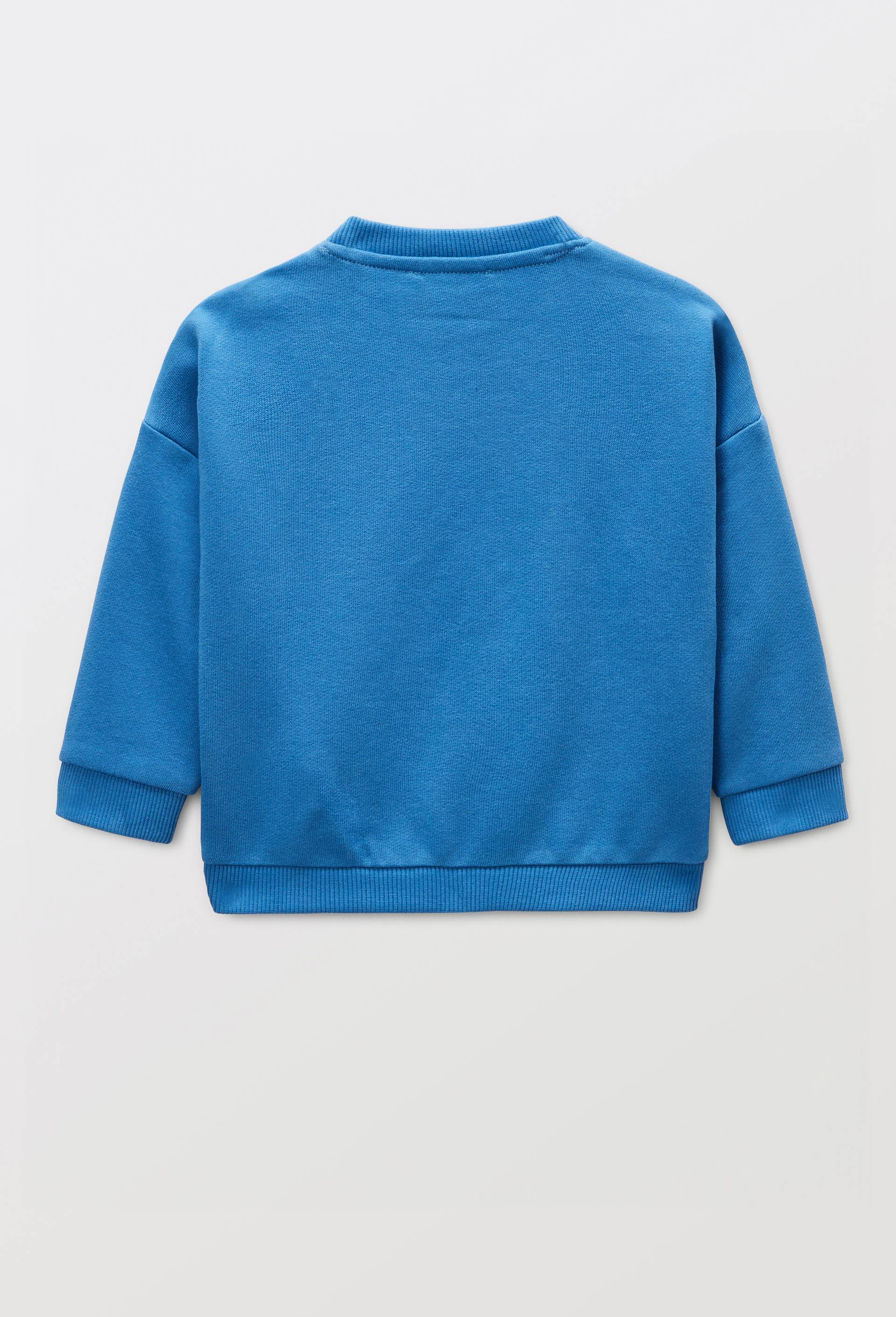Sweat avec patchs en coton BIO GOTS, Bleu, large image number 2