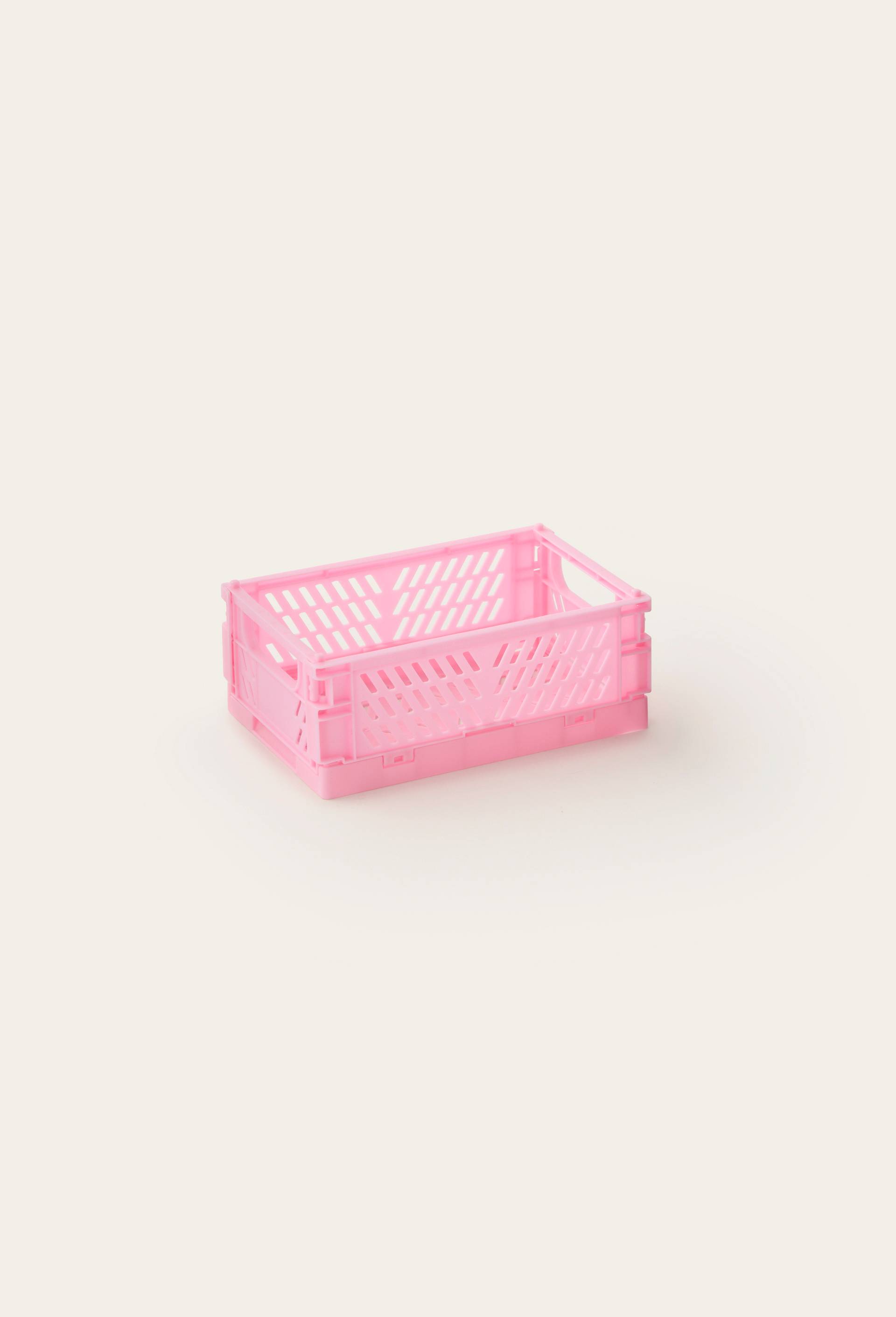 Petite cagette de rangement pliable, Rose, large image number 0