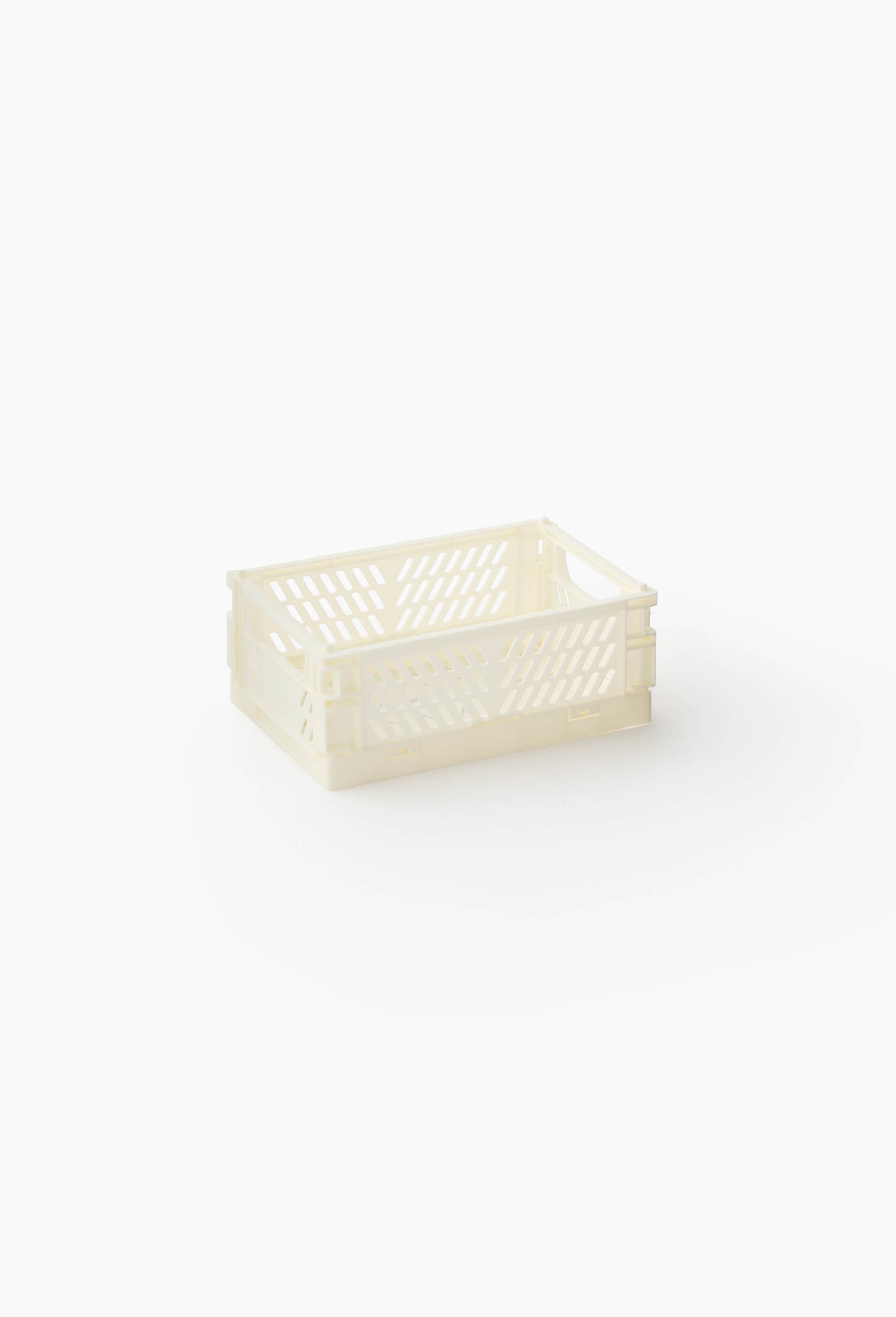 Petite cagette de rangement pliable, Ecru, large image number 0
