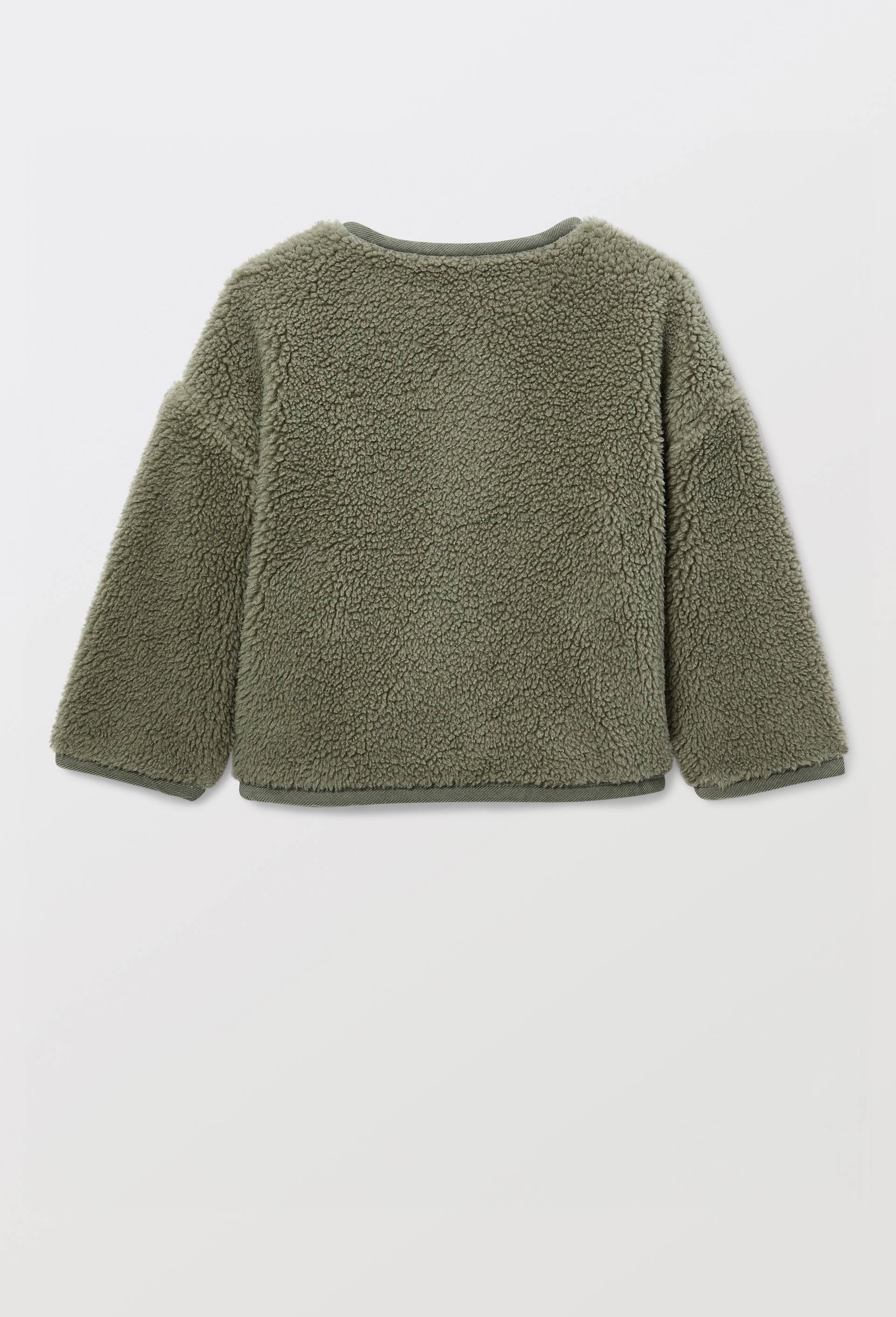 Veste unie en sherpa, Vert, large image number 1