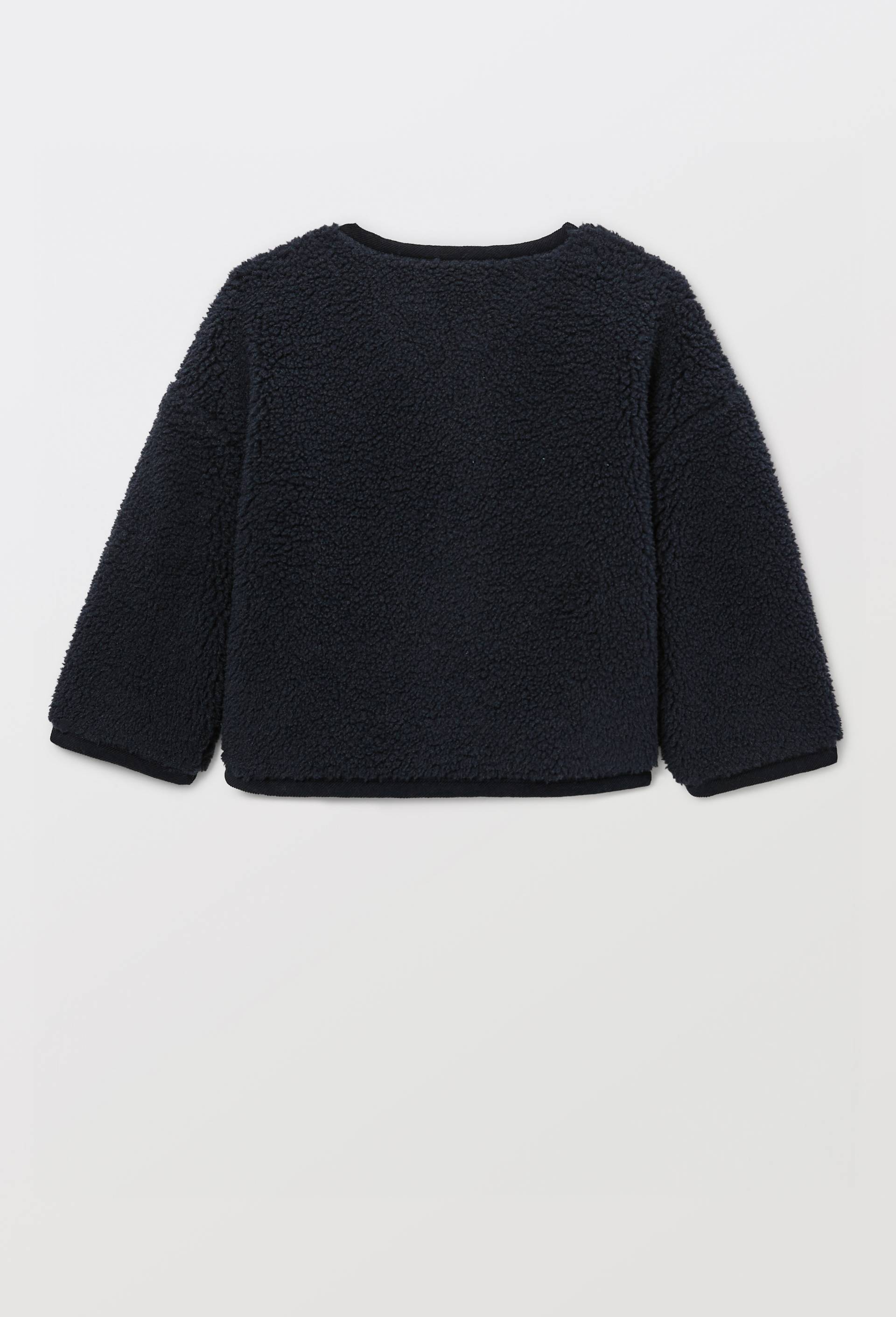 Veste unie en sherpa, Bleu fonc&eacute;, large image number 1