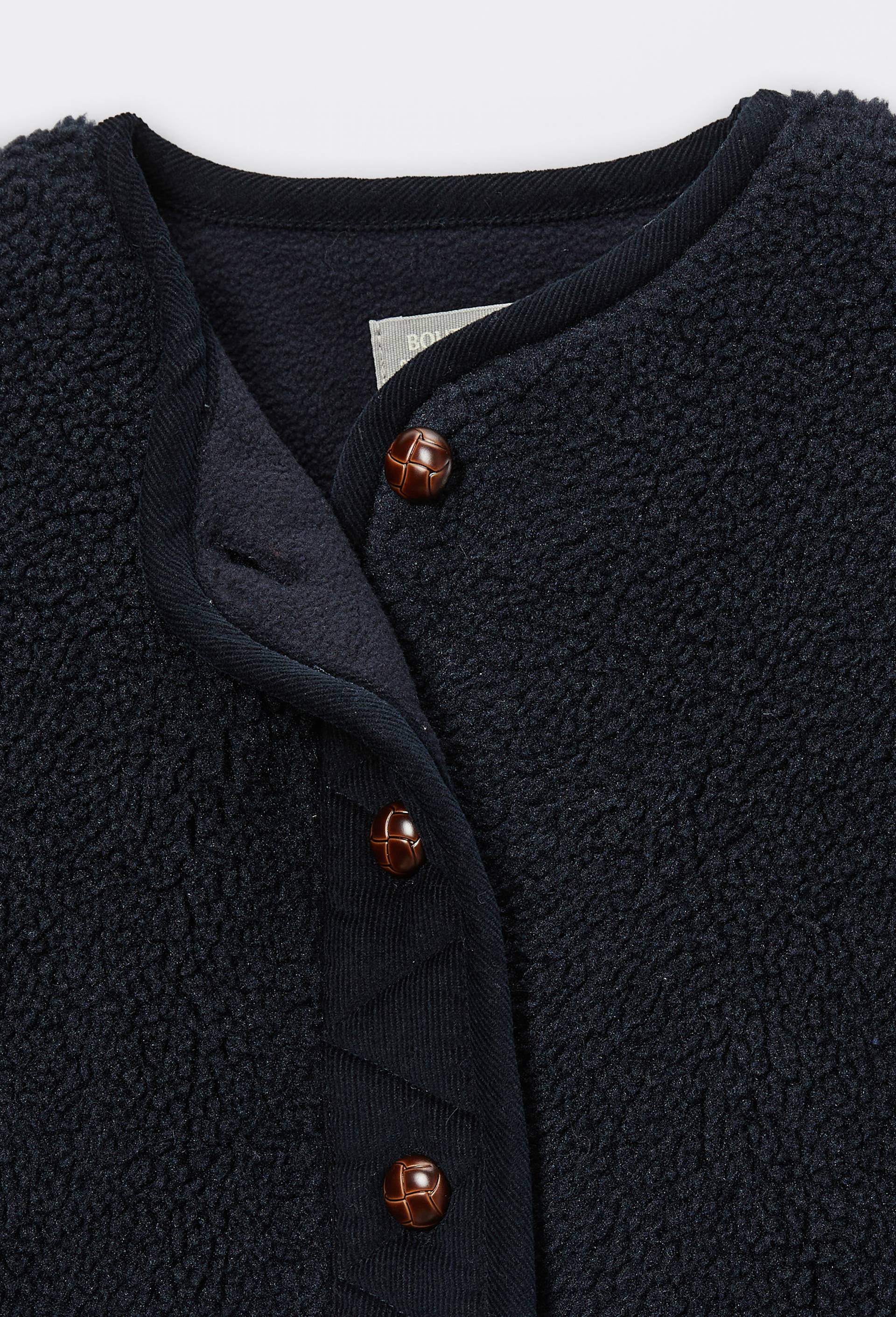 Veste unie en sherpa, Bleu fonc&eacute;, large image number 2.0