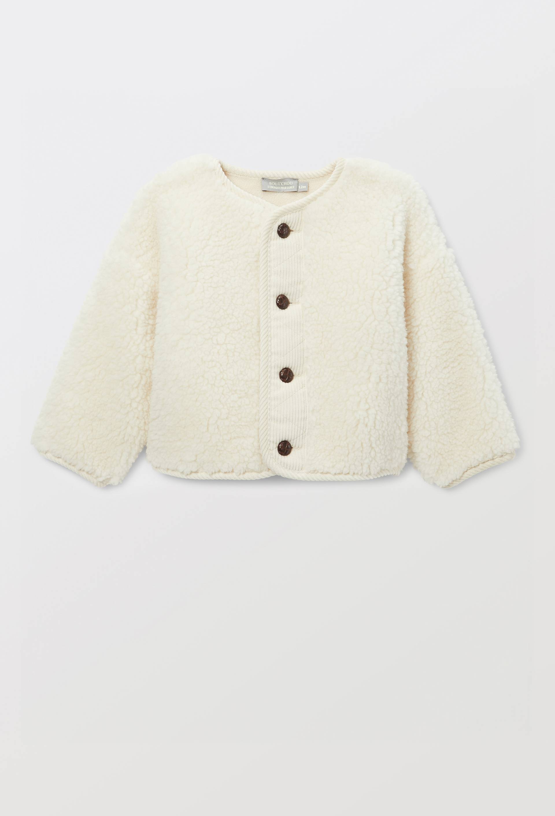 Veste unie en velours sherpa, Beige clair, large image number 0
