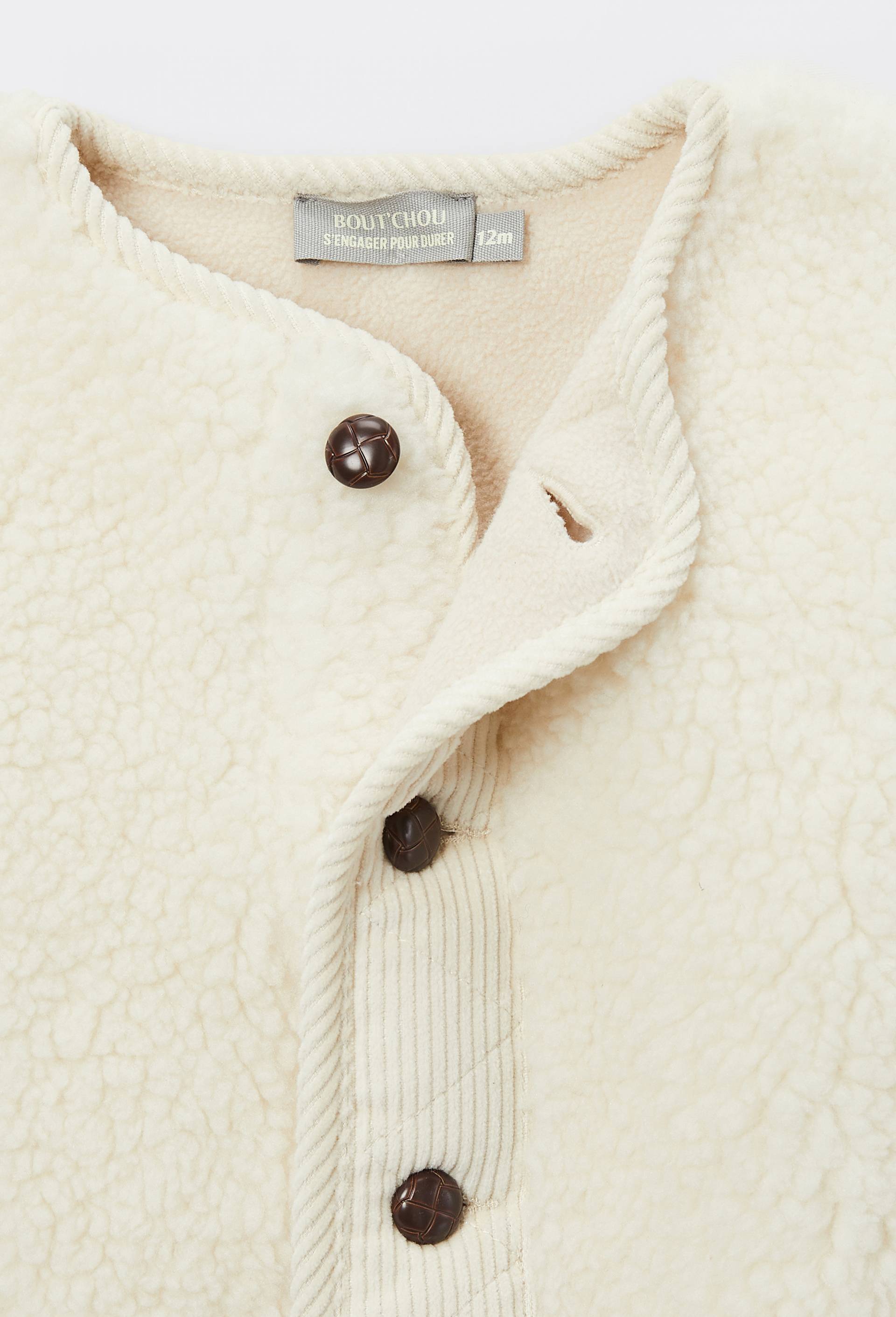 Veste unie en velours sherpa, Beige clair, large image number 2