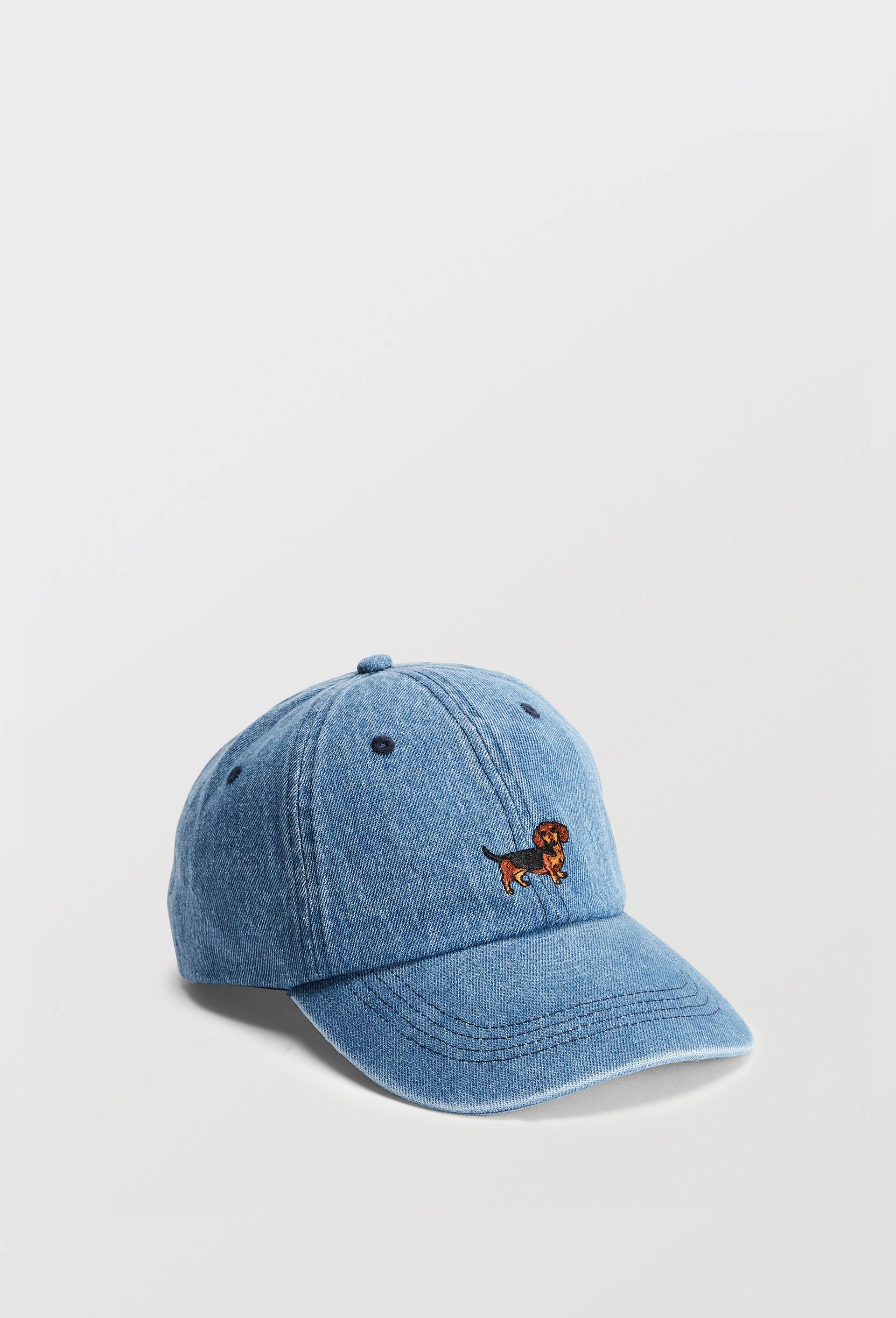 Casquette en jean brod&eacute;, Bleu, large image number 0.0