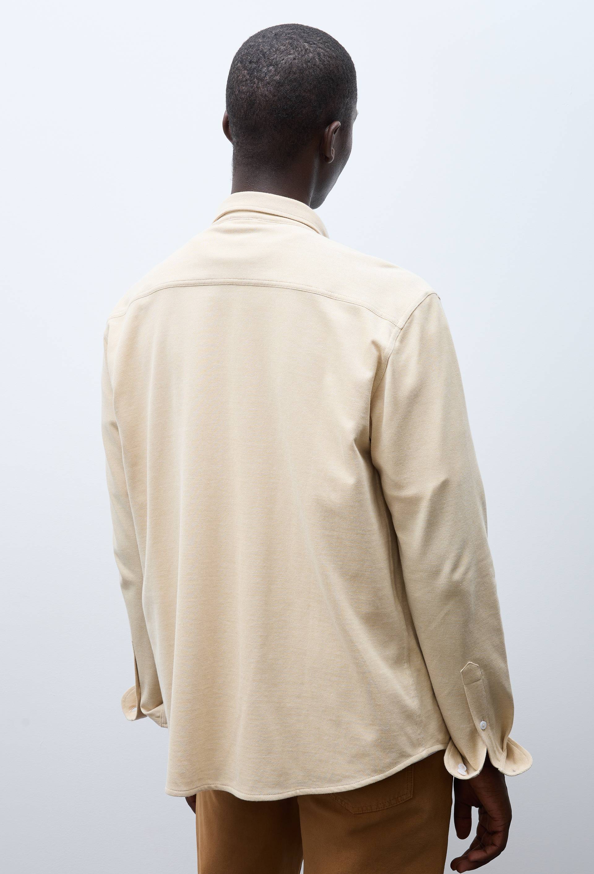 Chemise en maille piqu&eacute; en coton BIO GOTS, Beige, large image number 1