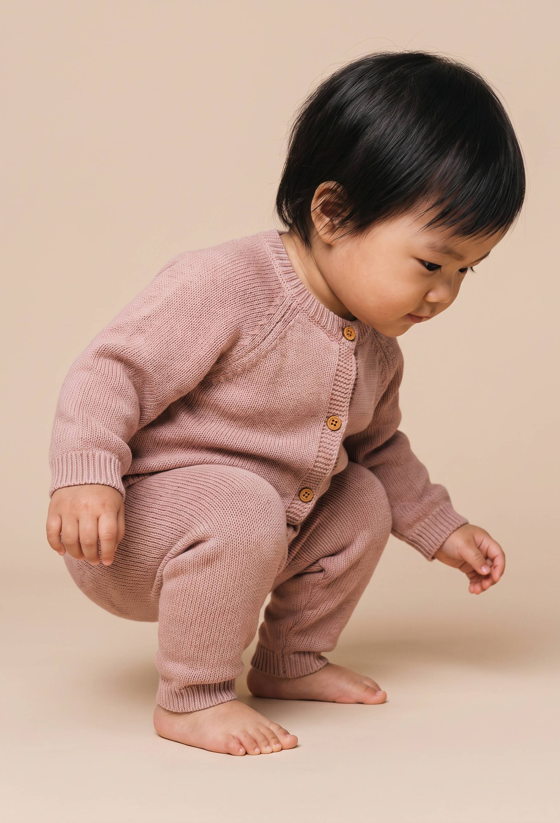 Ensemble pull et pantalon en tricot contenant de la laine, Rose, large image number 0.0