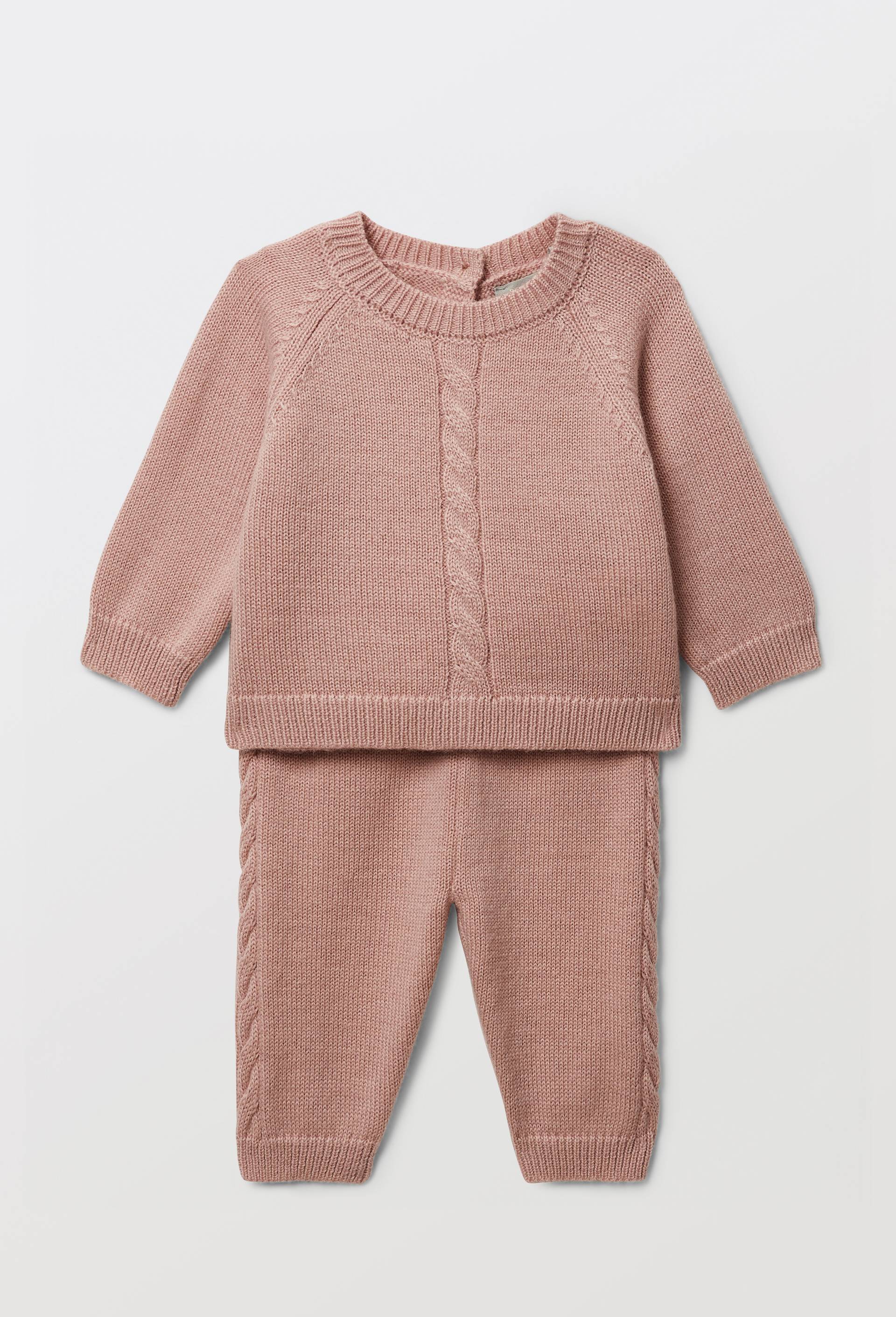 Ensemble pull et pantalon en tricot contenant de la laine, Rose, large image number 1.0
