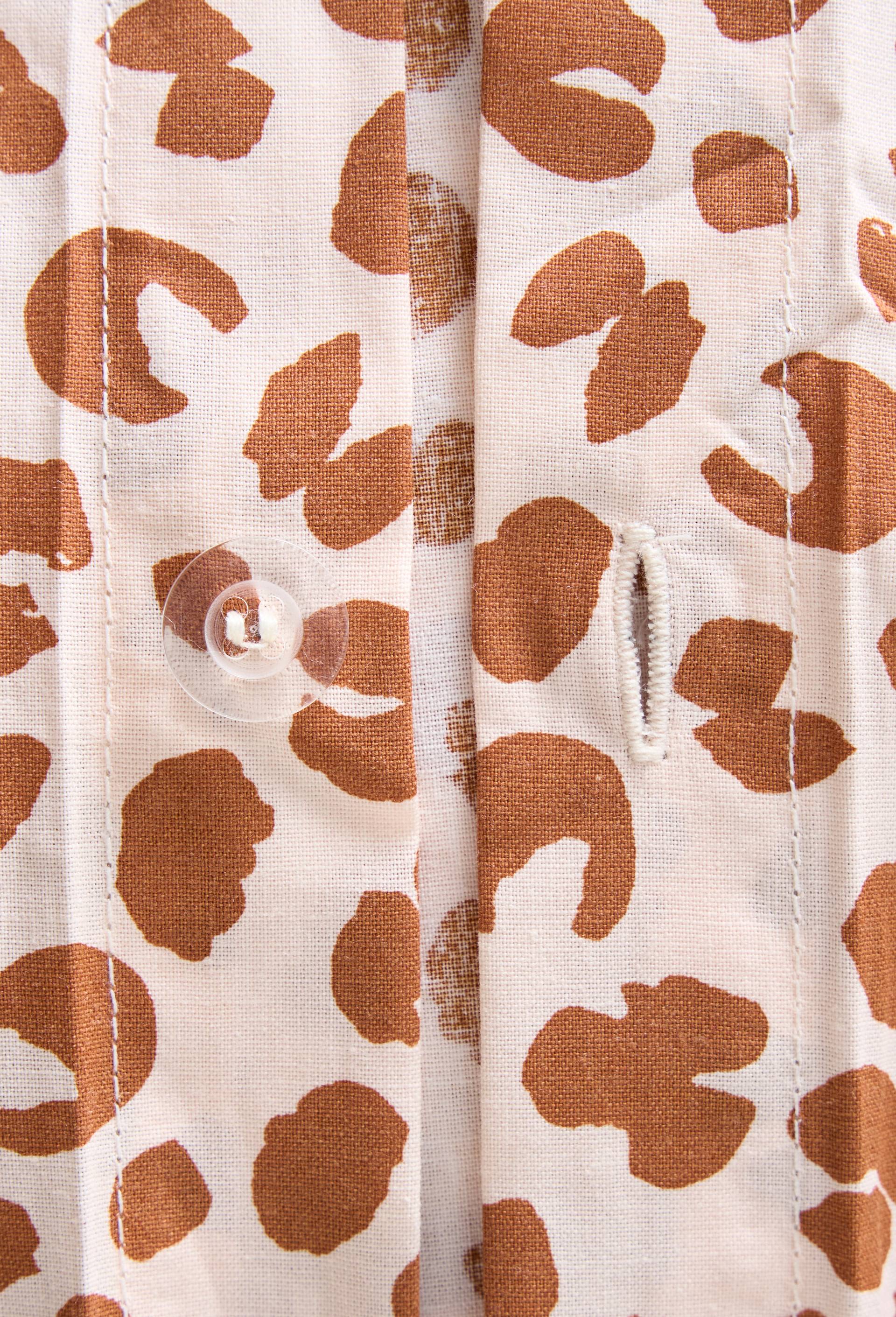 Lot housse de couette et 2 taies carr&eacute;e 63x63cm imprim&eacute;e l&eacute;opard  , 100% coton bio GOTS, Brun, large image number 3