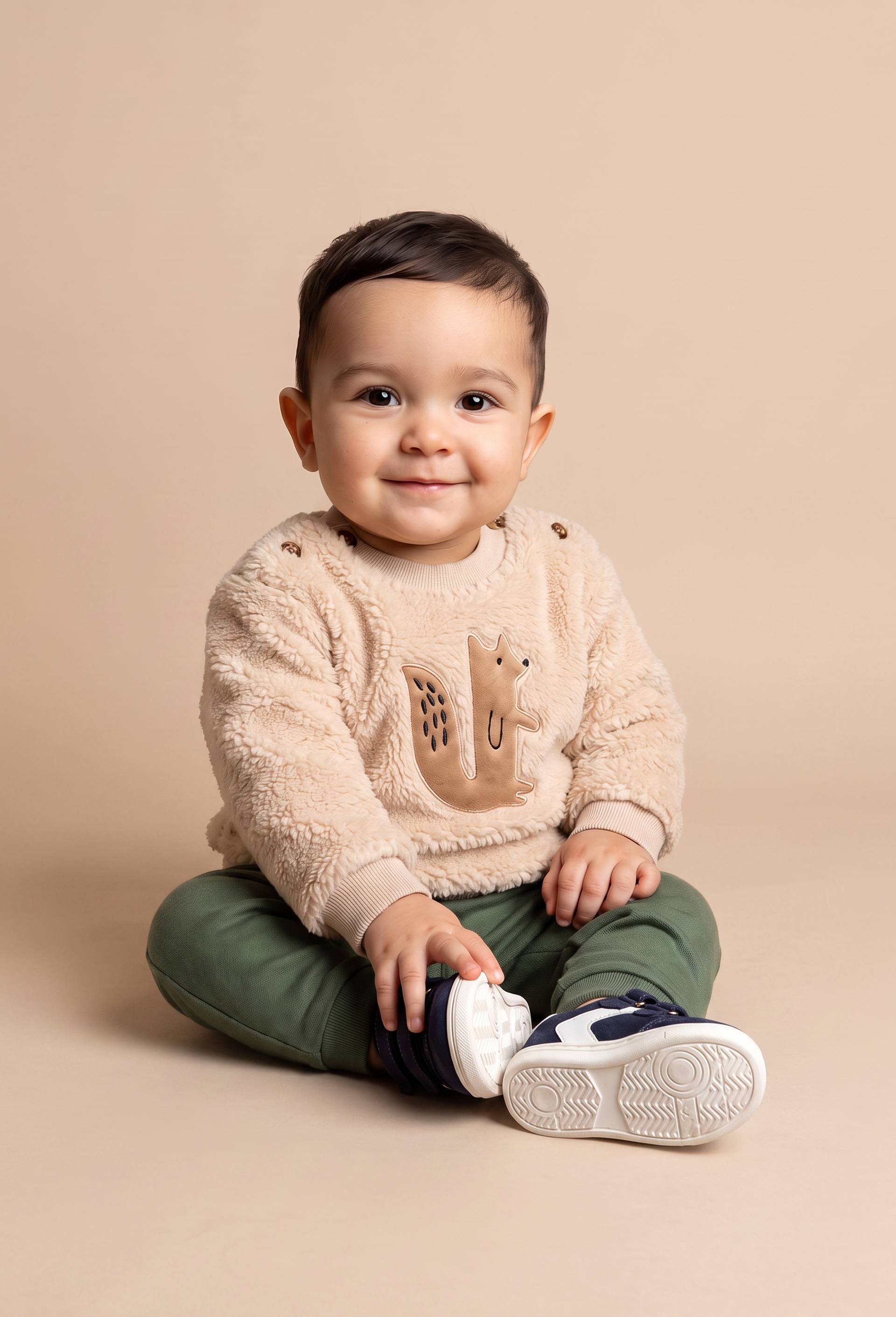 Ensemble sweat en sherpa et legging, Beige clair, large image number 0.0