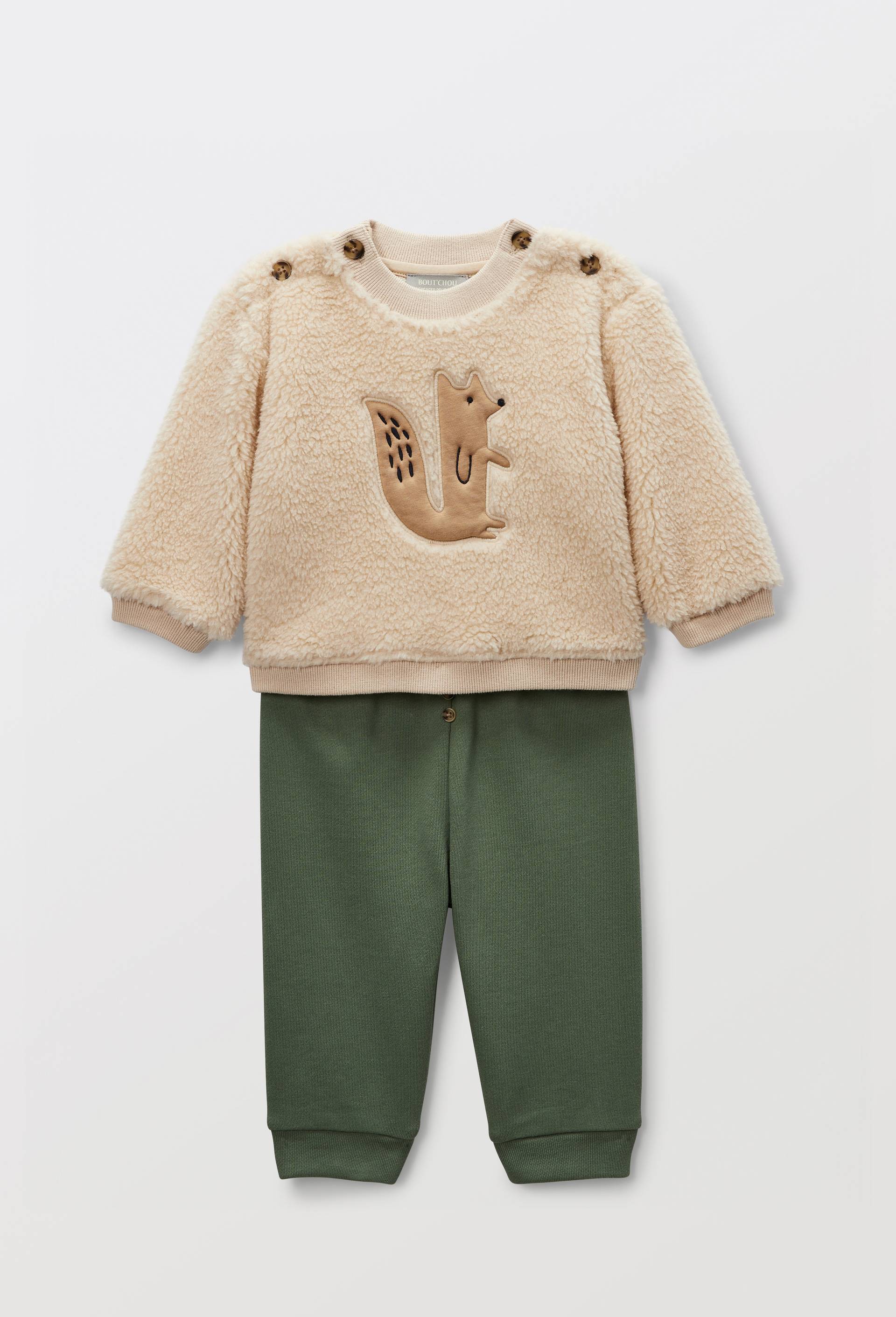 Ensemble sweat en sherpa et legging, Beige clair, large image number 1