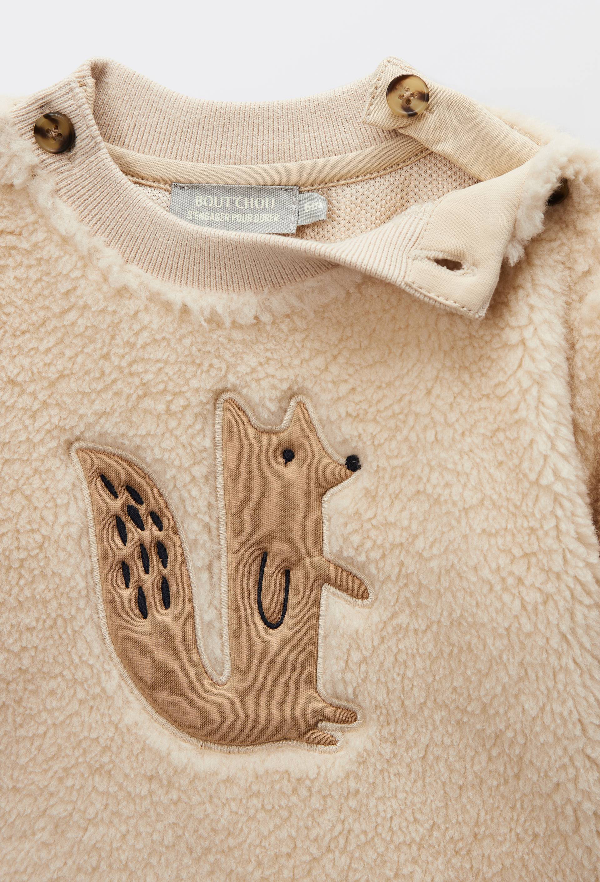 Ensemble sweat en sherpa et legging, Beige clair, large image number 3