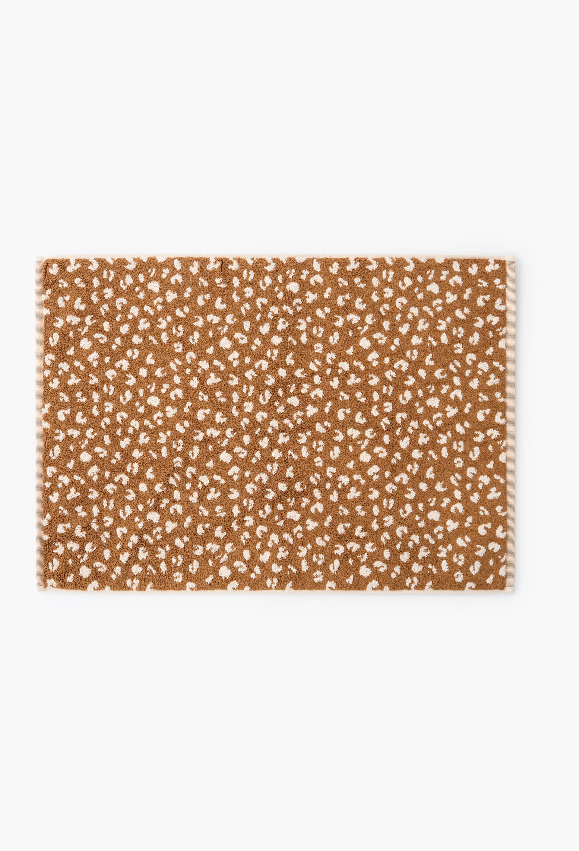 Tapis de bain &agrave; motif l&eacute;opard, 50x70cm, en coton BIO GOTS, Brun, large image number 0