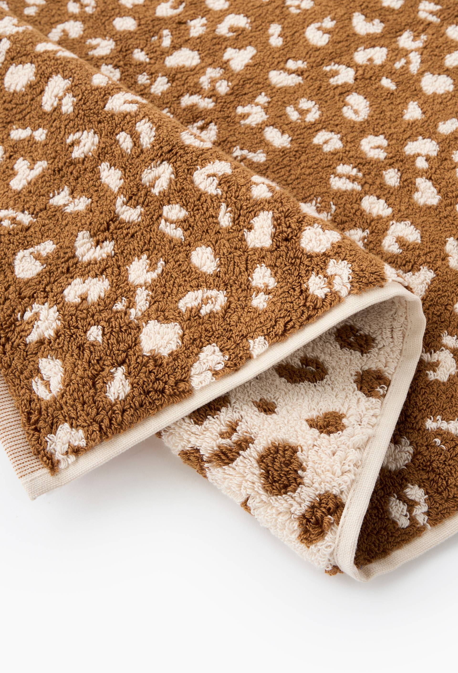 Tapis de bain &agrave; motif l&eacute;opard, 50x70cm, en coton BIO GOTS, Brun, large image number 1
