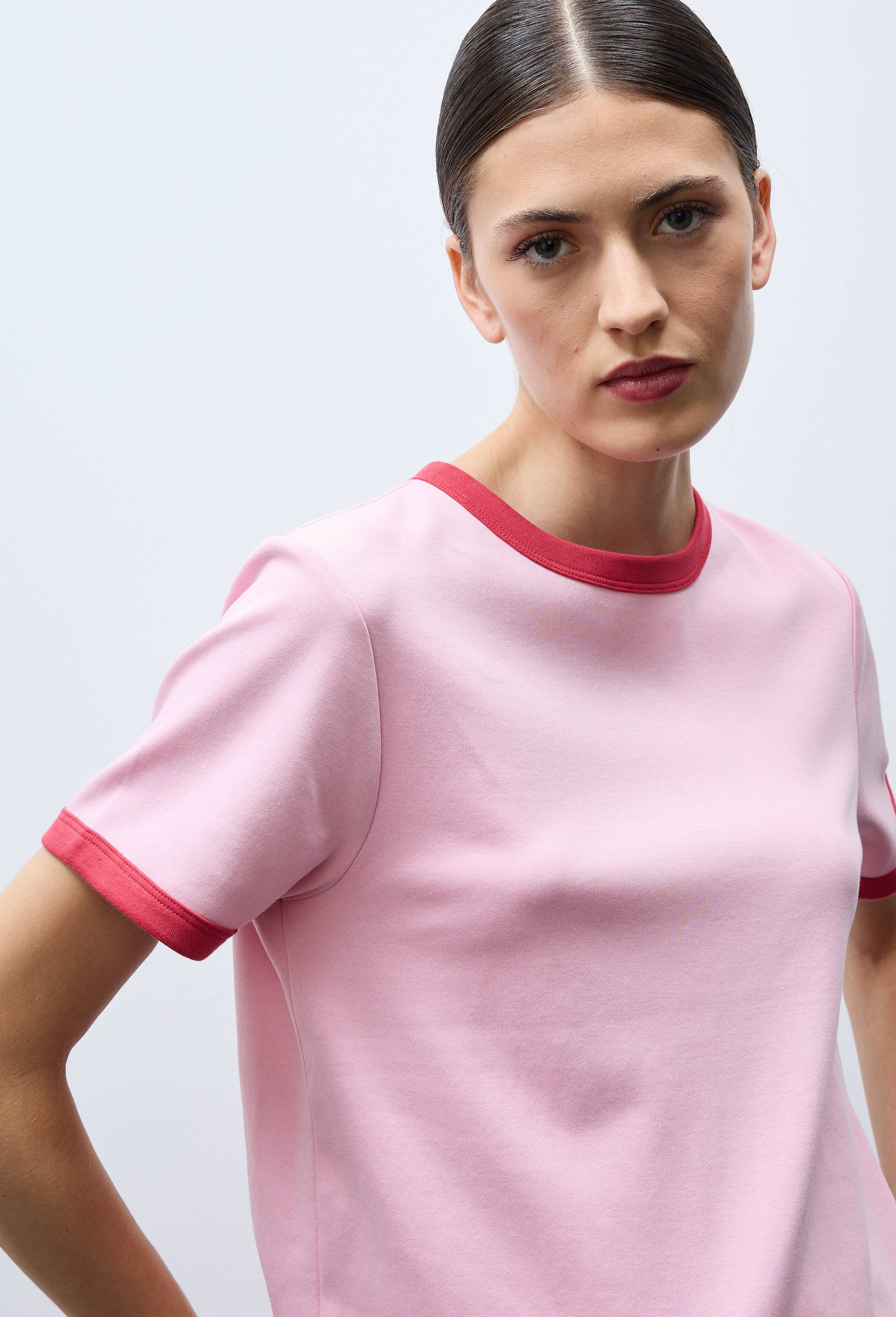 T-shirt &agrave; manches courtes en coton BIO GOTS, Rose, swatch image