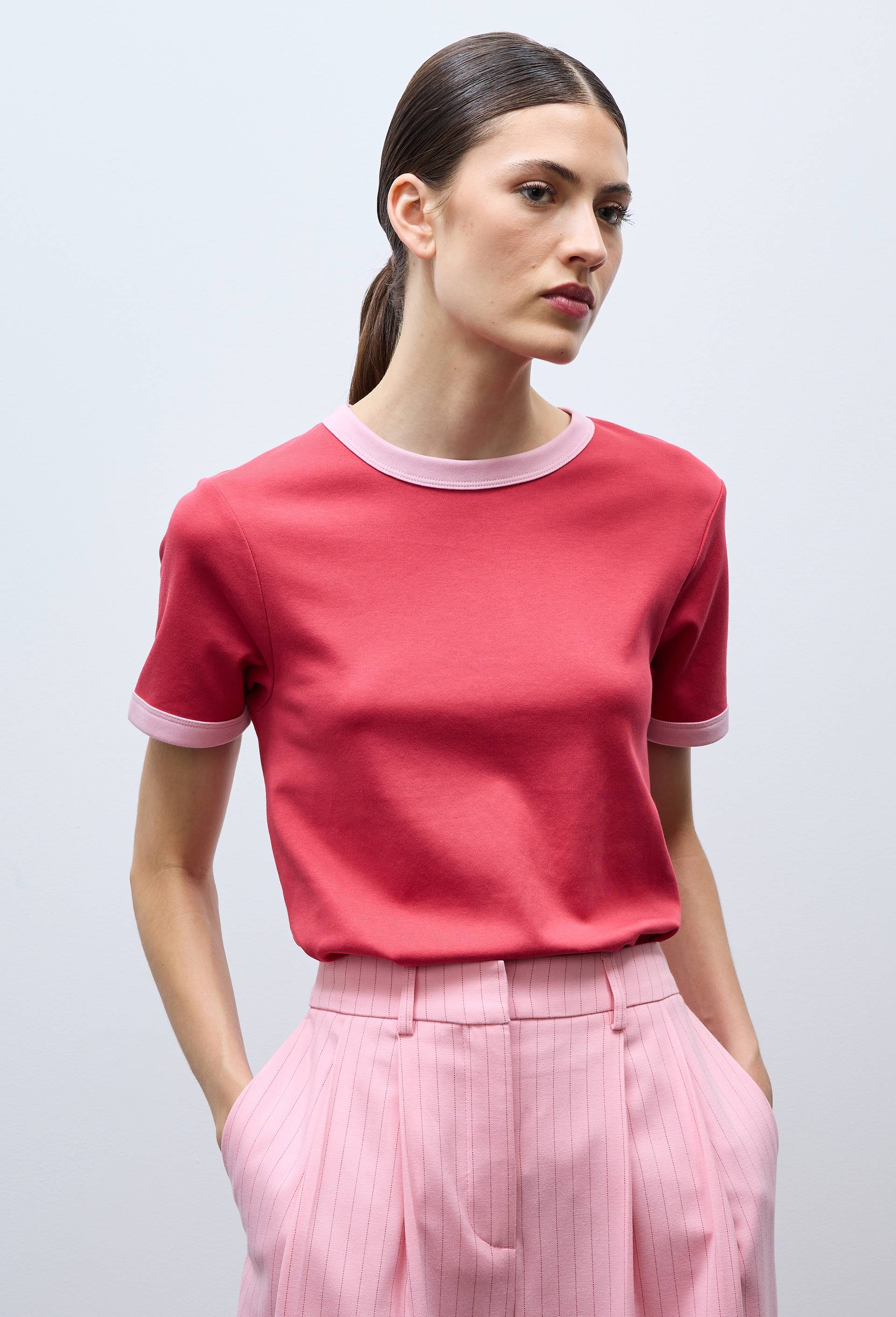 T-shirt &agrave; manches courtes en coton BIO GOTS, Rouge, swatch image