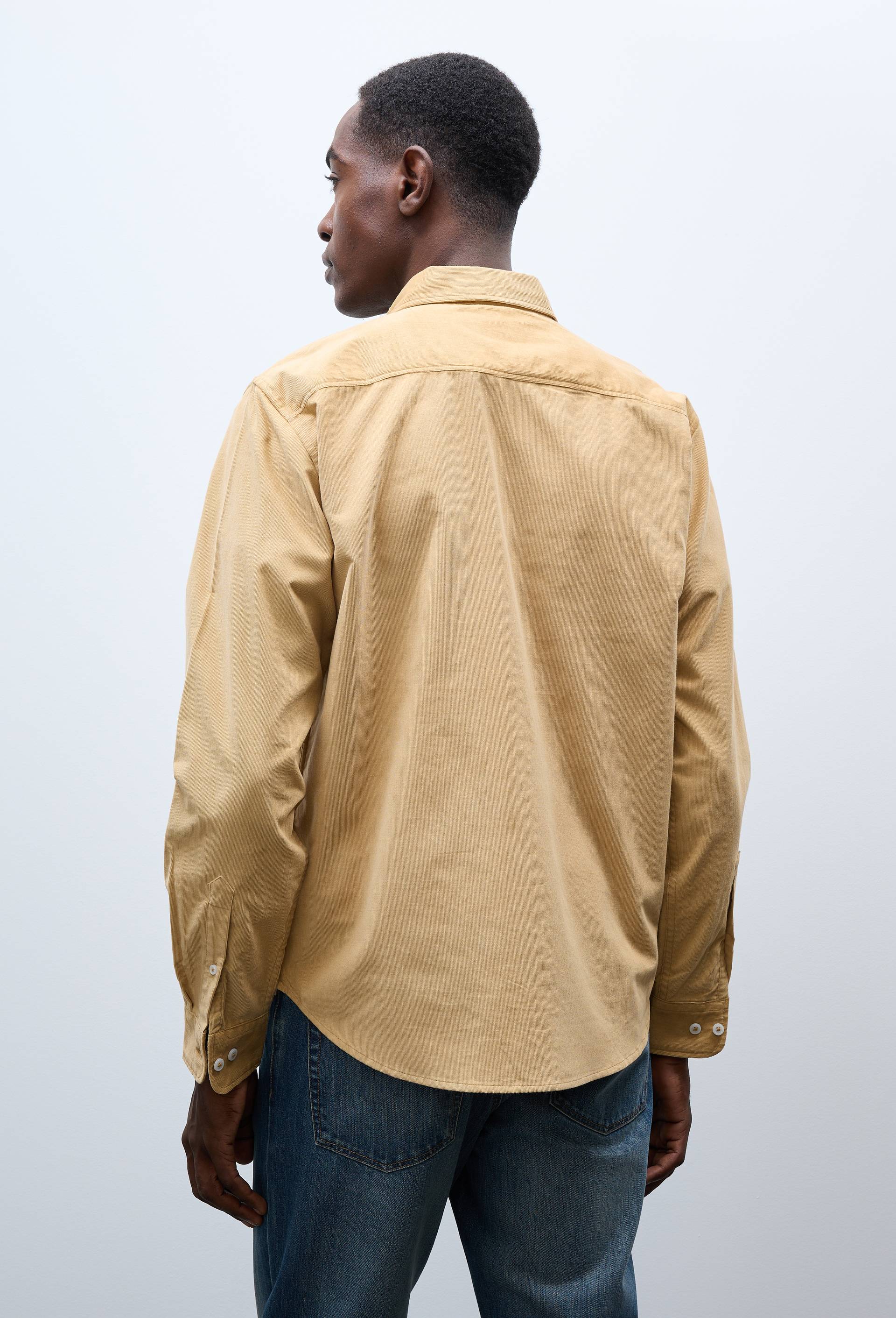 Chemise manches longues velours en coton BIO GOTS, Beige, large image number 1.0