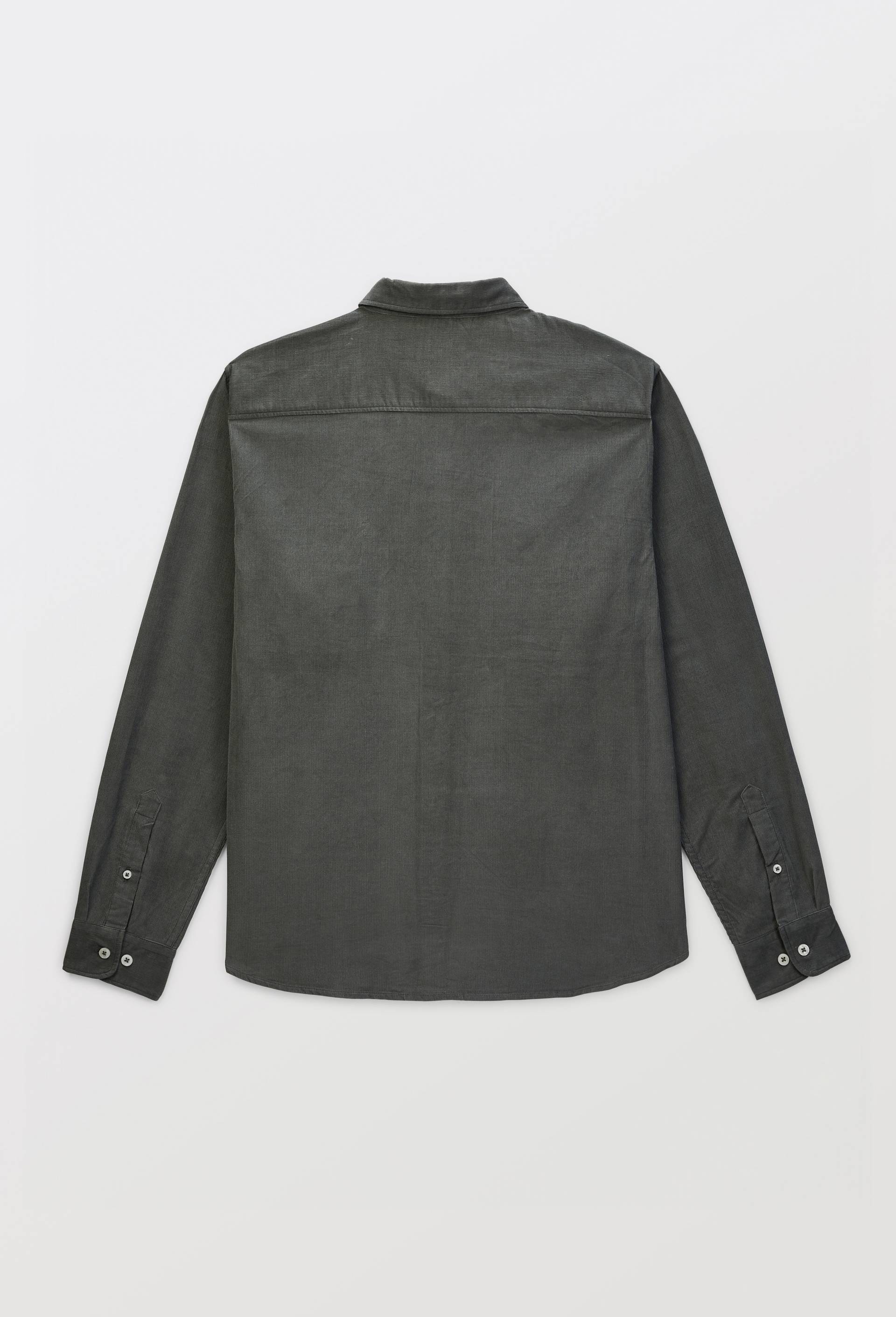 Chemise manches longues velours en coton BIO GOTS, Vert fonc&eacute;, large image number 4