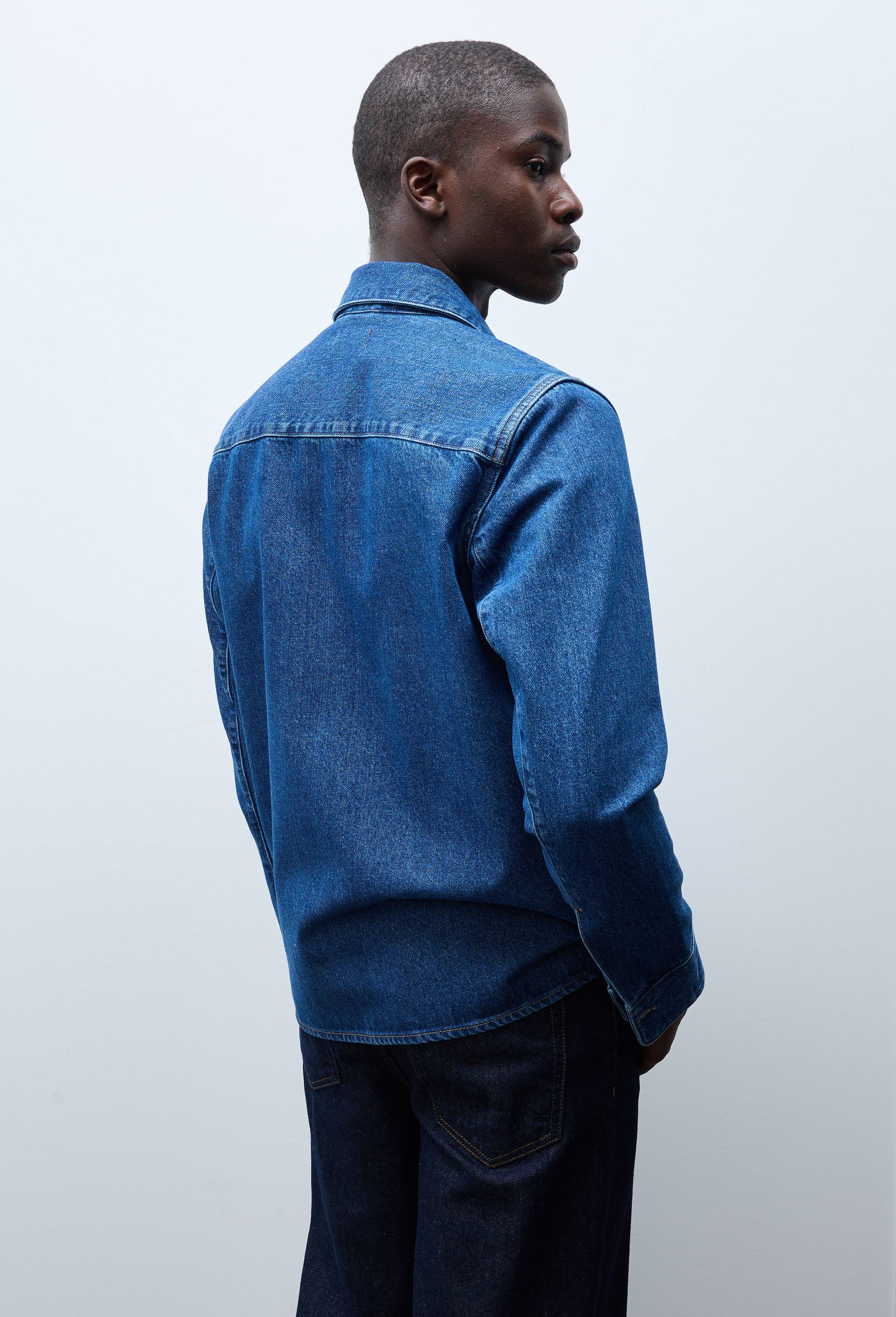 Surchemise en jean en coton, Bleu, large image number 1.0
