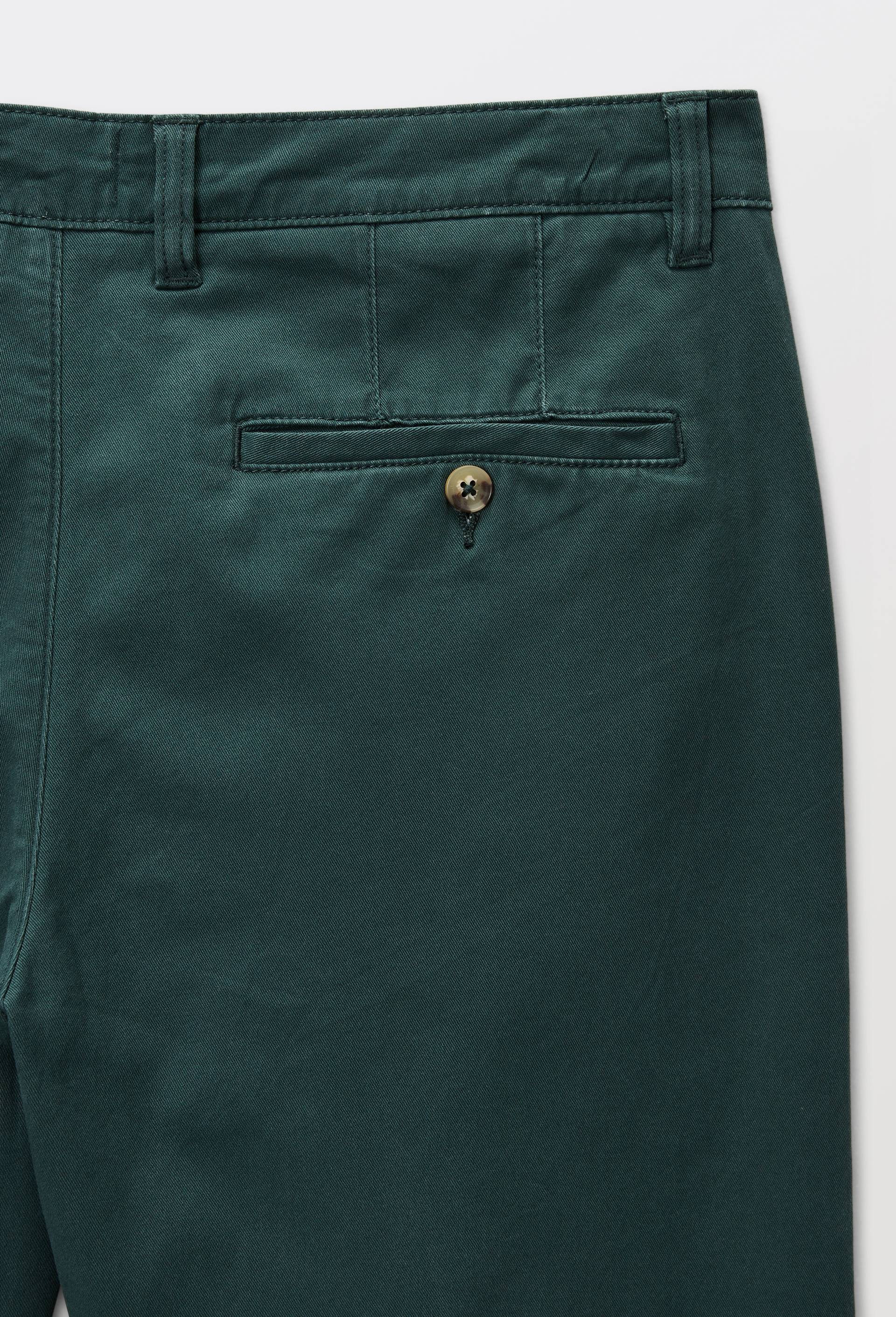 Pantalon chino straight en coton BIO GOTS, Vert fonc&eacute;, large image number 4