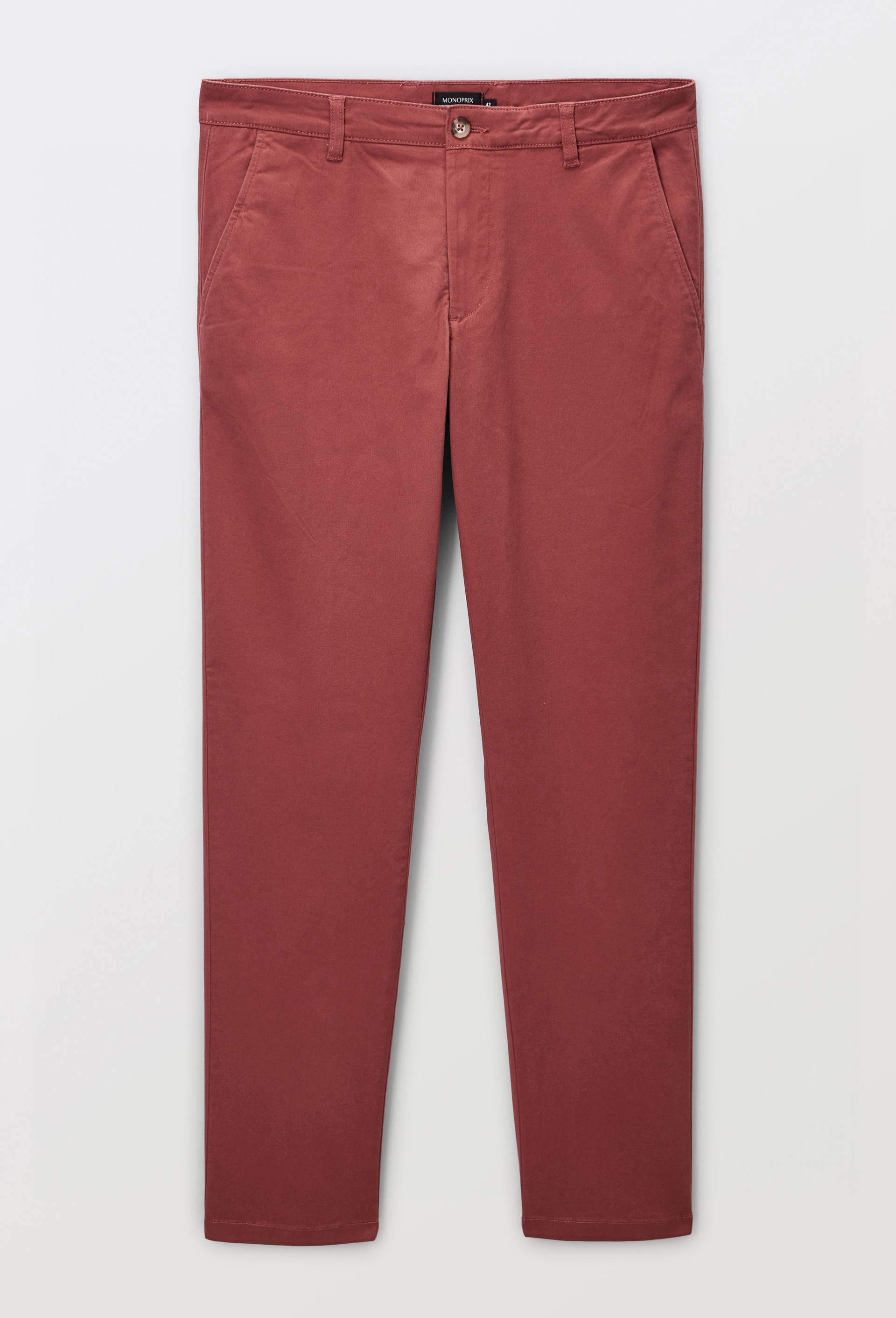 Pantalon chino straight en coton BIO GOTS, Rouge fonc&eacute;, large image number 2