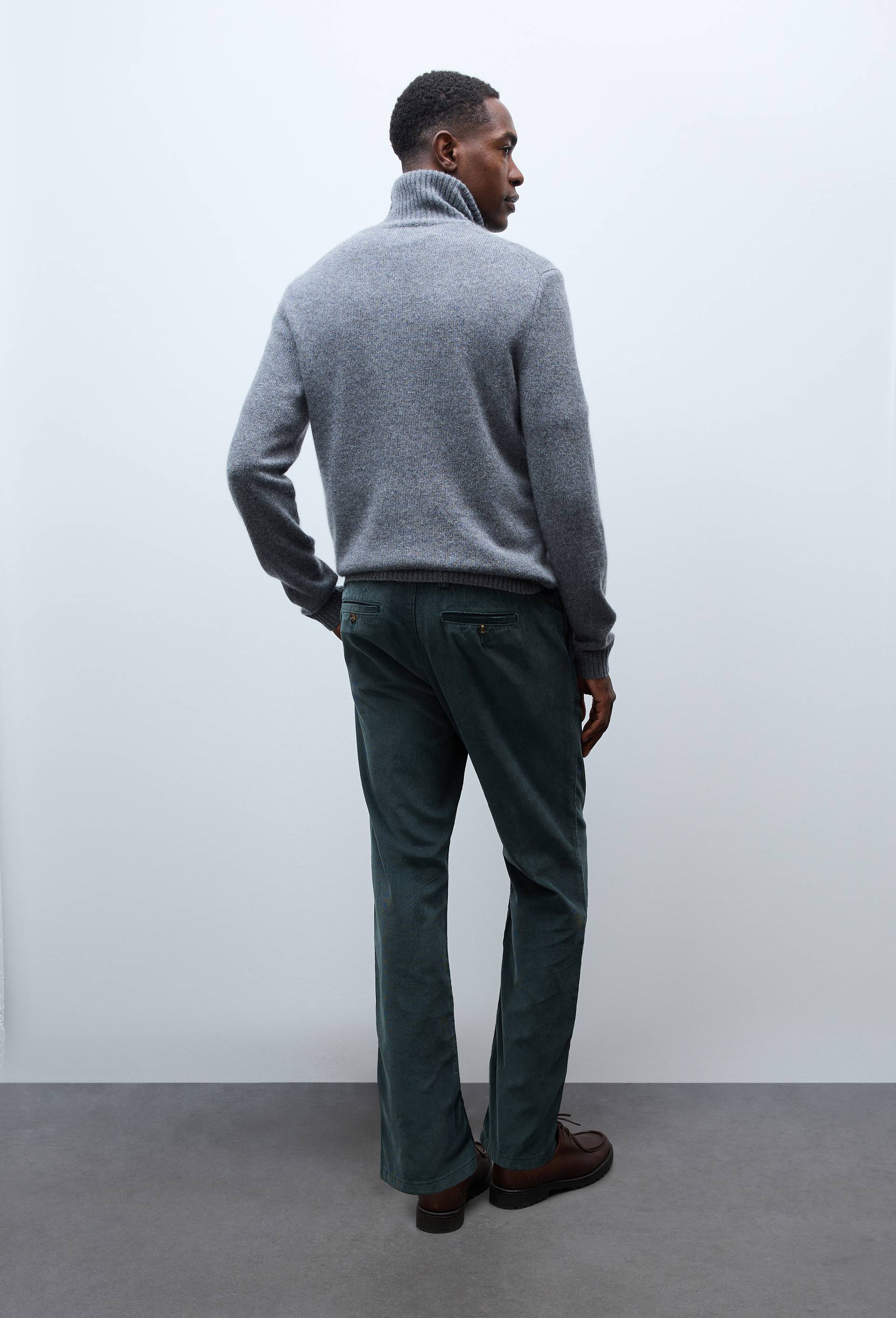 Pantalon velours en coton BIO GOTS, Vert fonc&eacute;, large image number 1