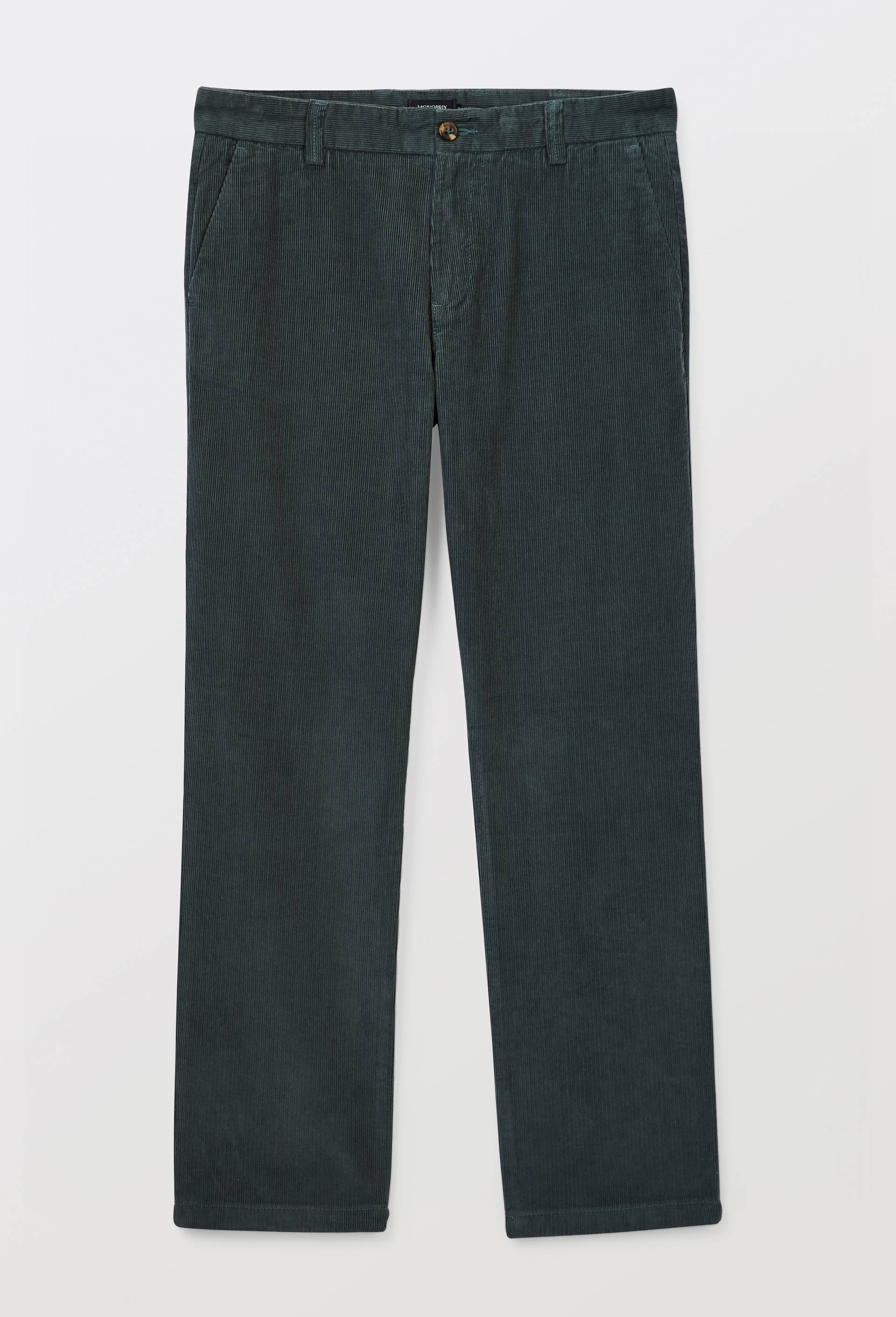 Pantalon velours en coton BIO GOTS, Vert fonc&eacute;, large image number 2