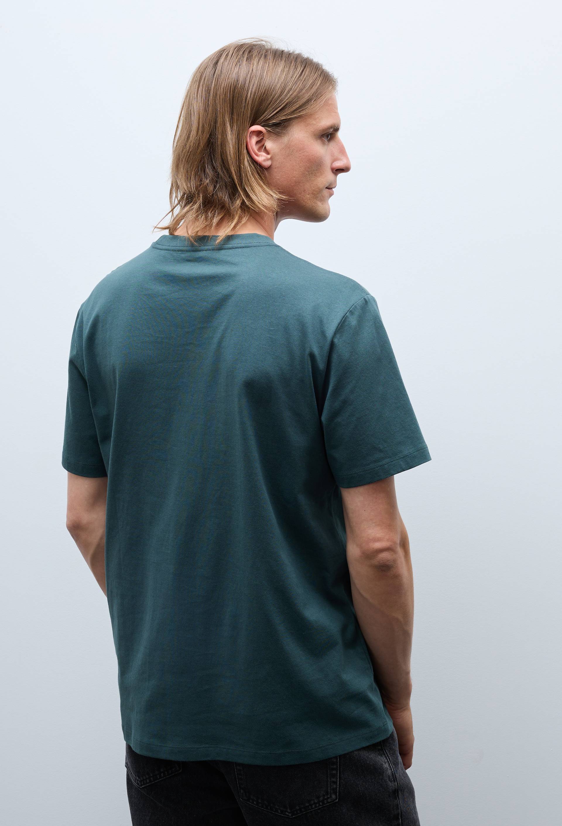 T-shirt manches courtes col rond en coton BIO GOTS, Vert fonc&eacute;, large image number 1.0