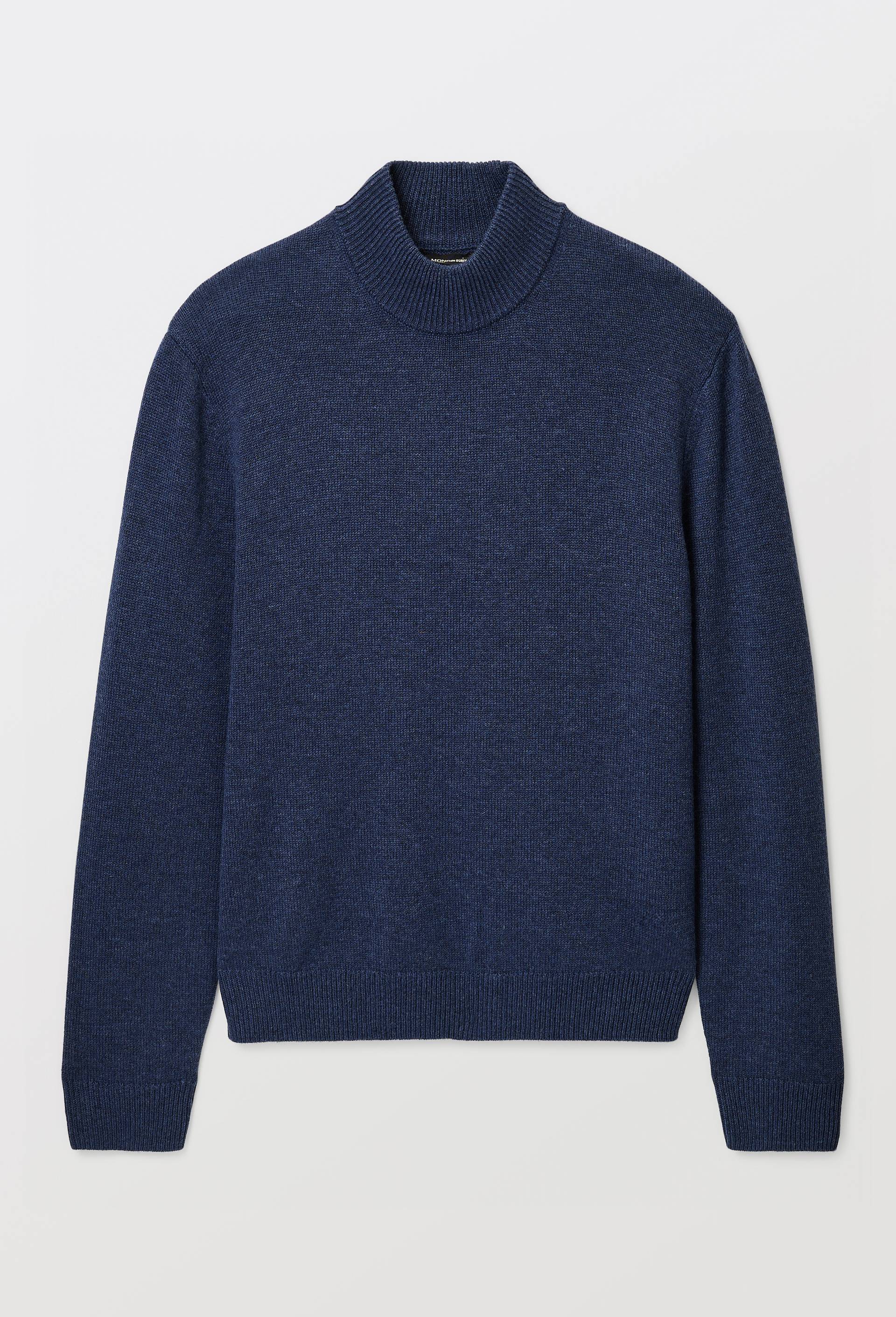 Pull col montant en laine et cachemire, Bleu fonc&eacute;, large image number 2.0