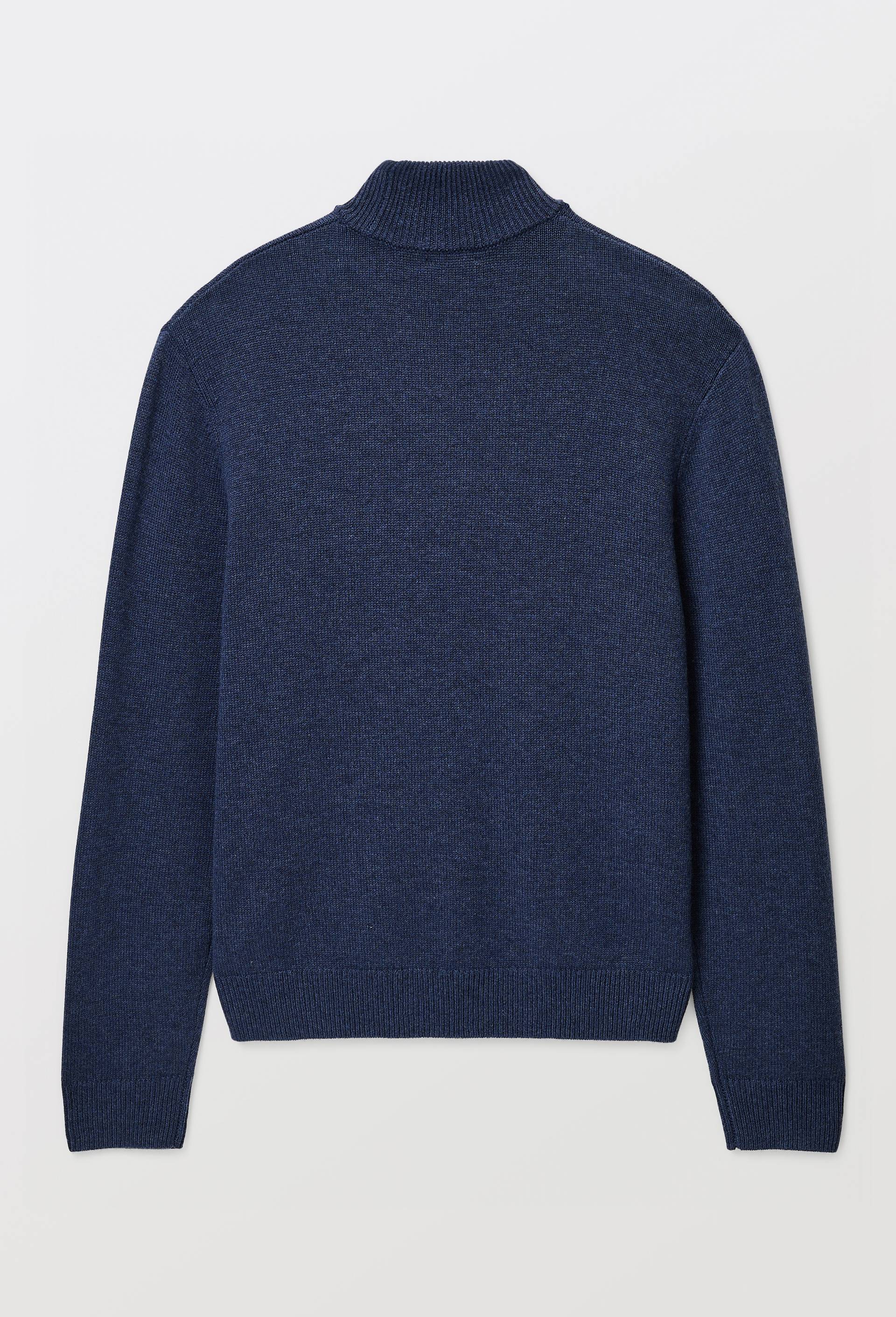 Pull col montant en laine et cachemire, Bleu fonc&eacute;, large image number 3.0