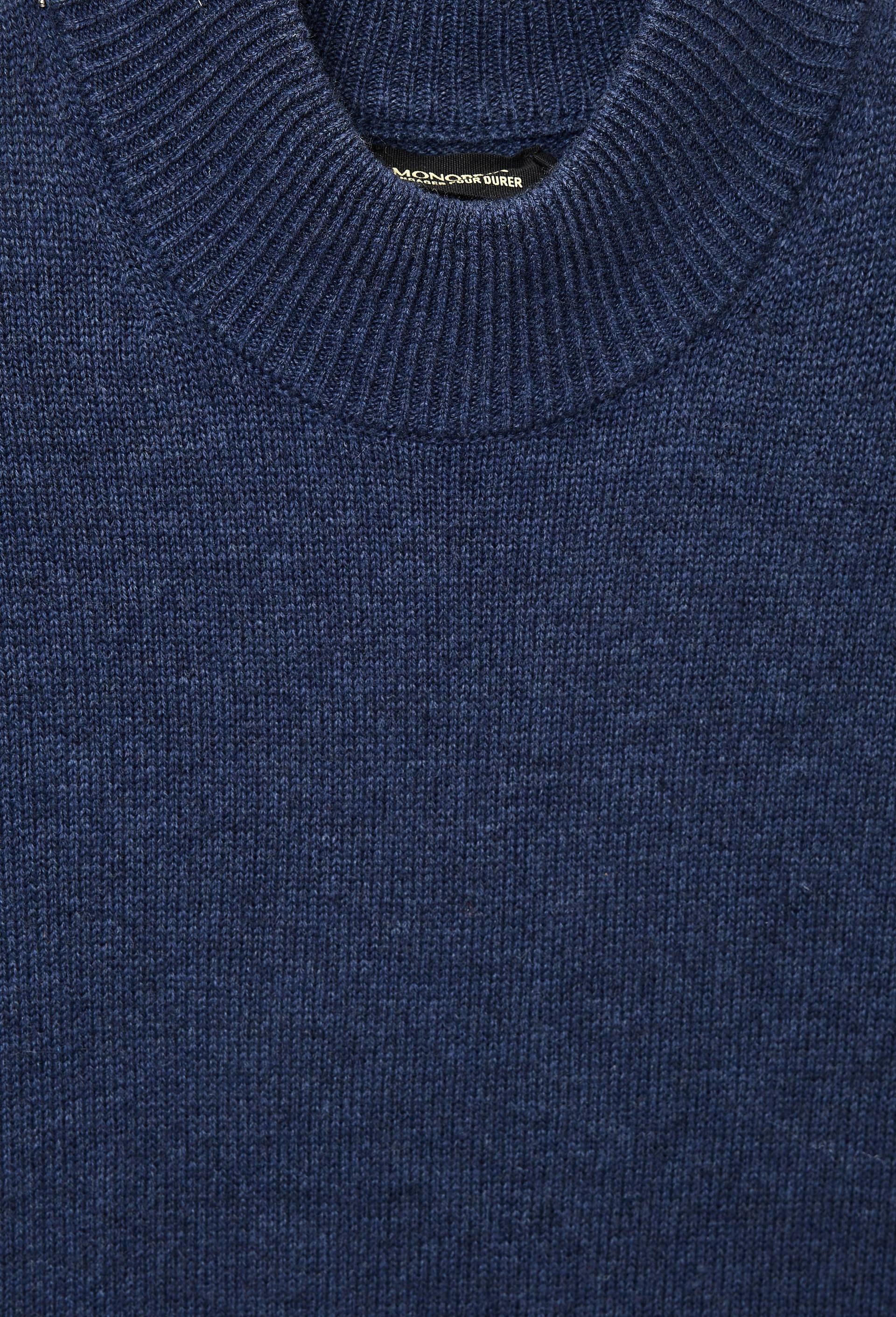 Pull col montant en laine et cachemire, Bleu fonc&eacute;, large image number 4.0
