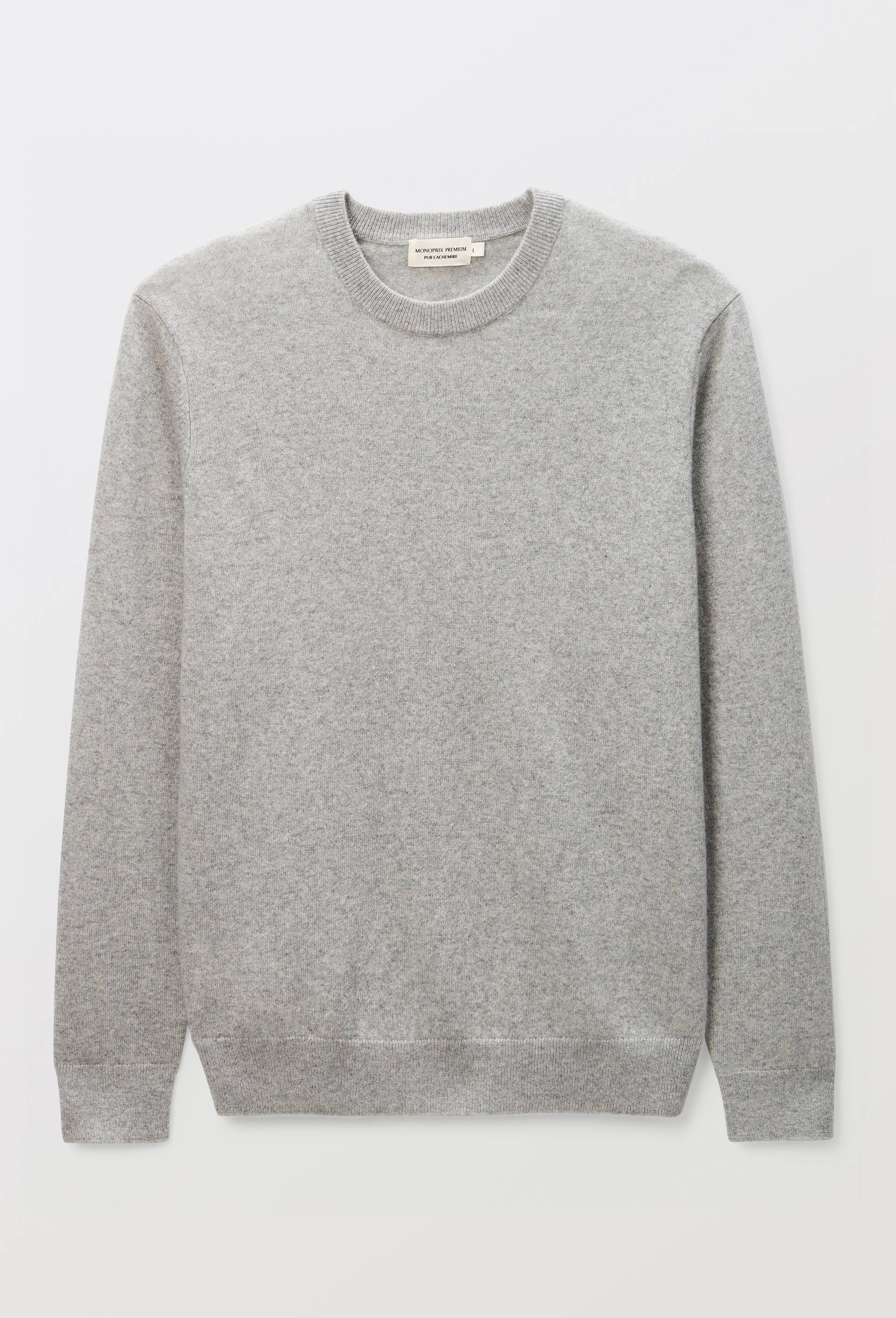 Pull col rond en 100% cachemire, Gris, swatch image