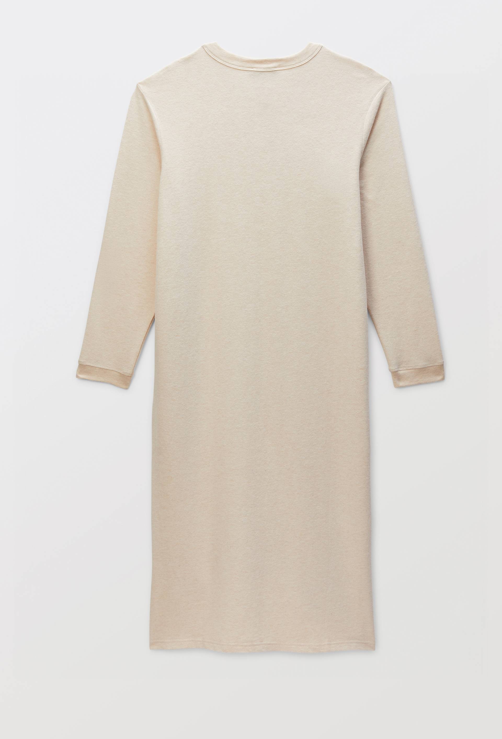 Chemise de nuit c&ocirc;tel&eacute;e en coton et modal, Beige, large image number 3.0