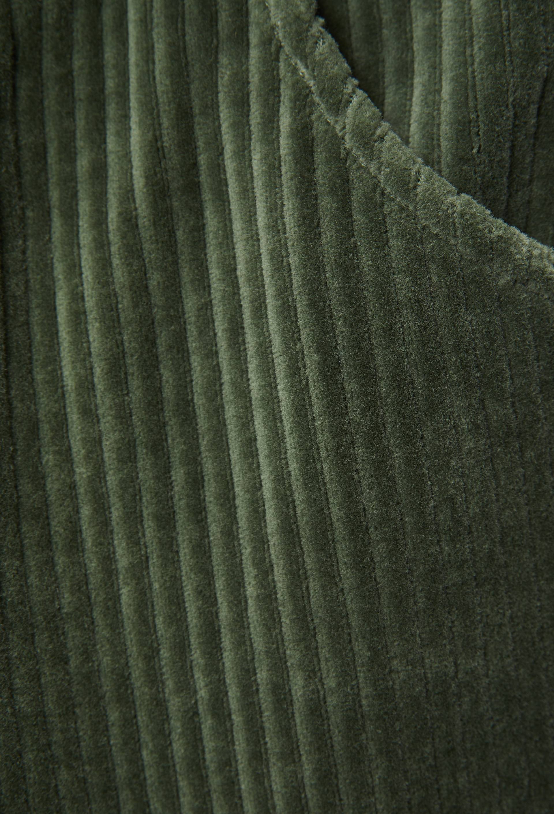 Pantalon taille &eacute;lastique uni en velours maille contenant du coton, Vert, large image number 4