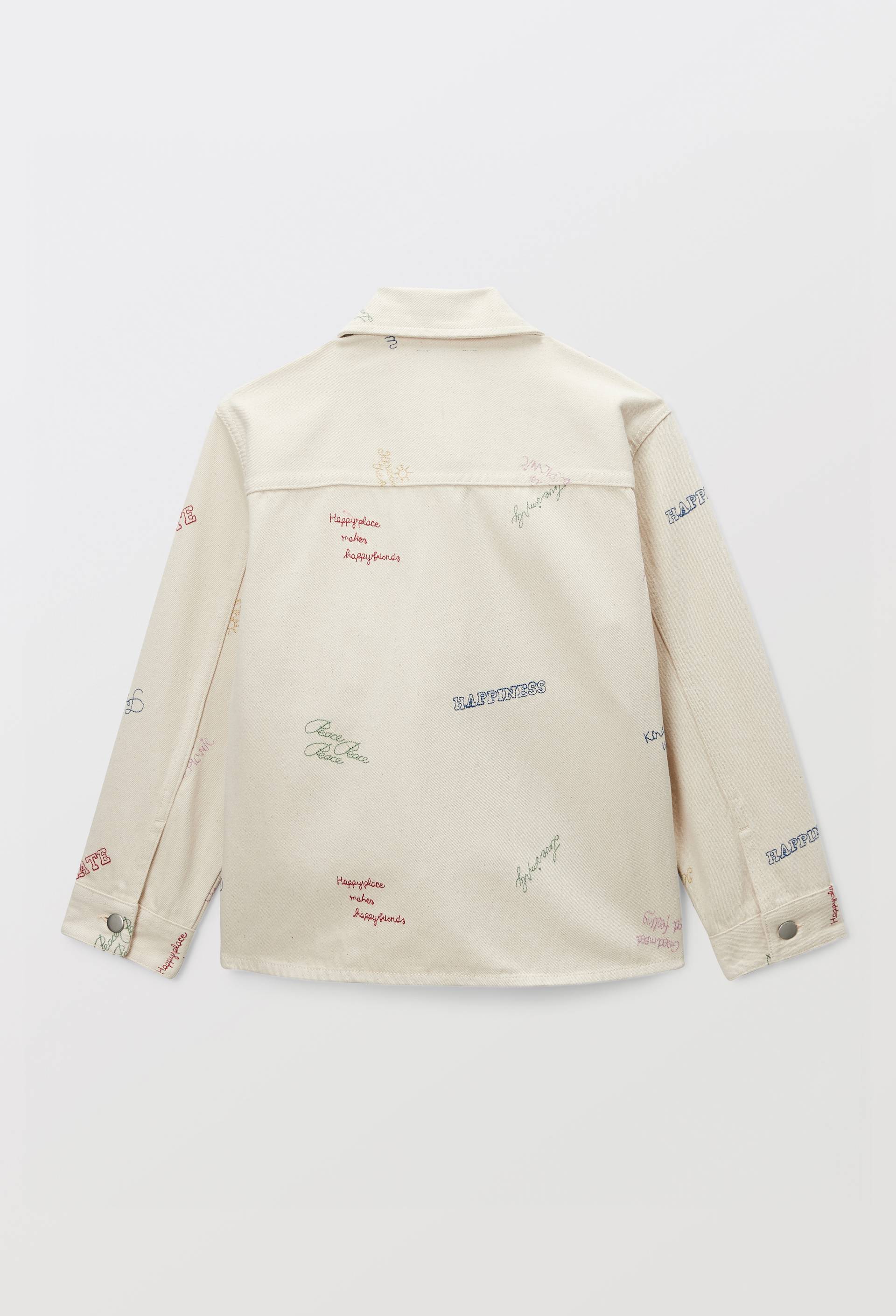 Veste en twill brod&eacute;e, Beige clair, large image number 1