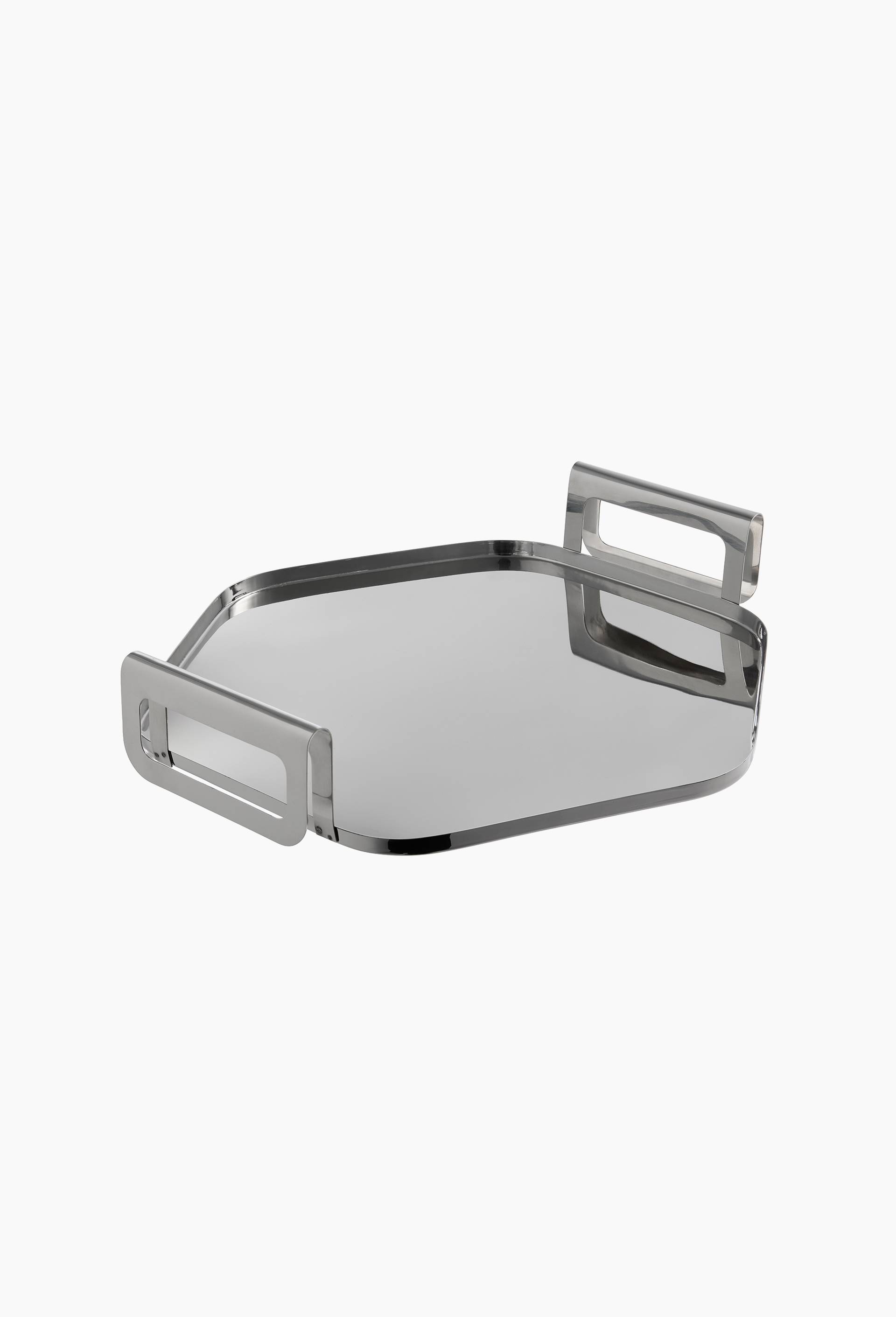Plateau, 32x32x6 cm, en acier inoxydable - HALL HAUS x MONOPRIX, Argent, large image number 0